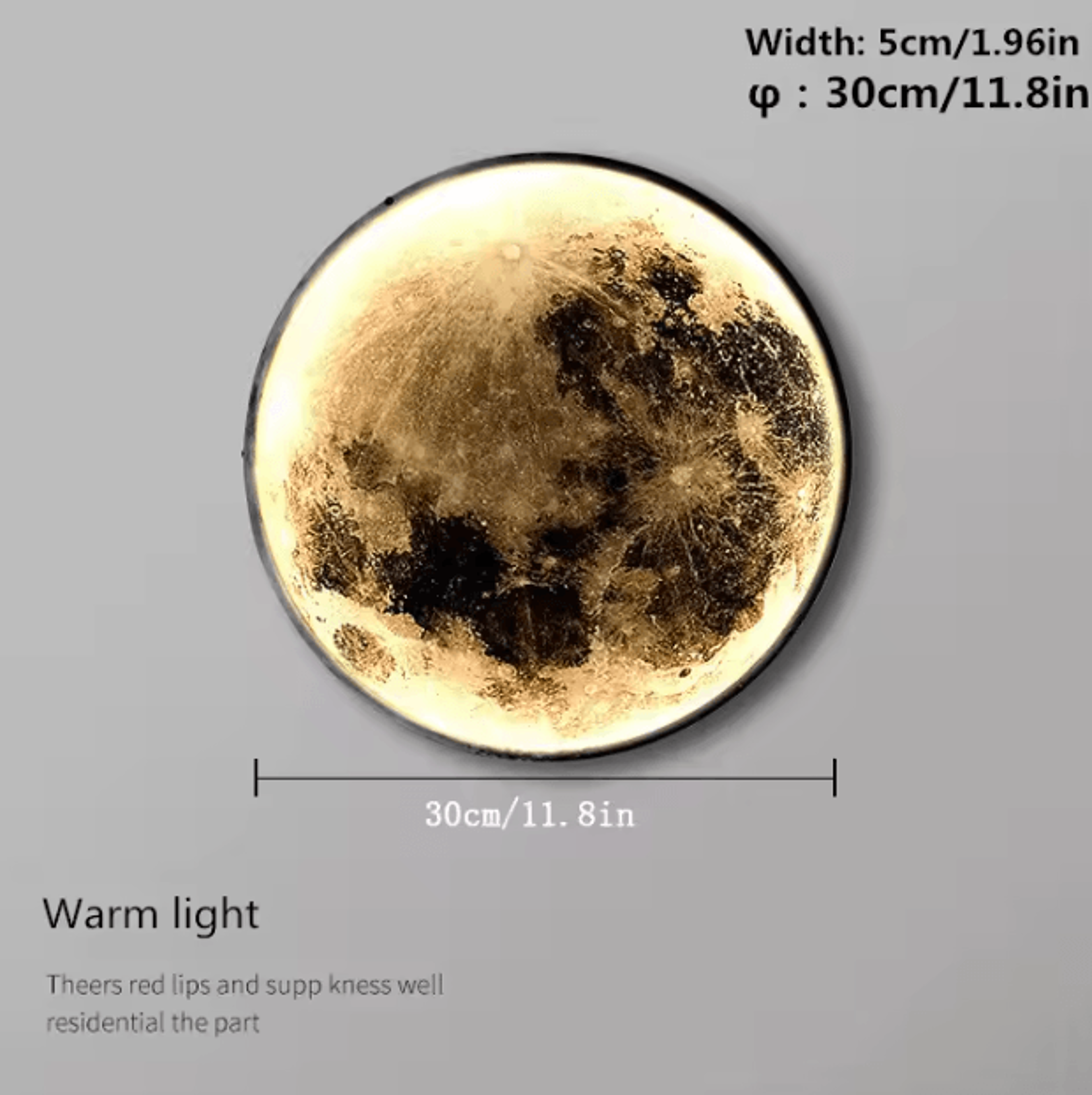 3D Moon LED Wall Light Mural 6