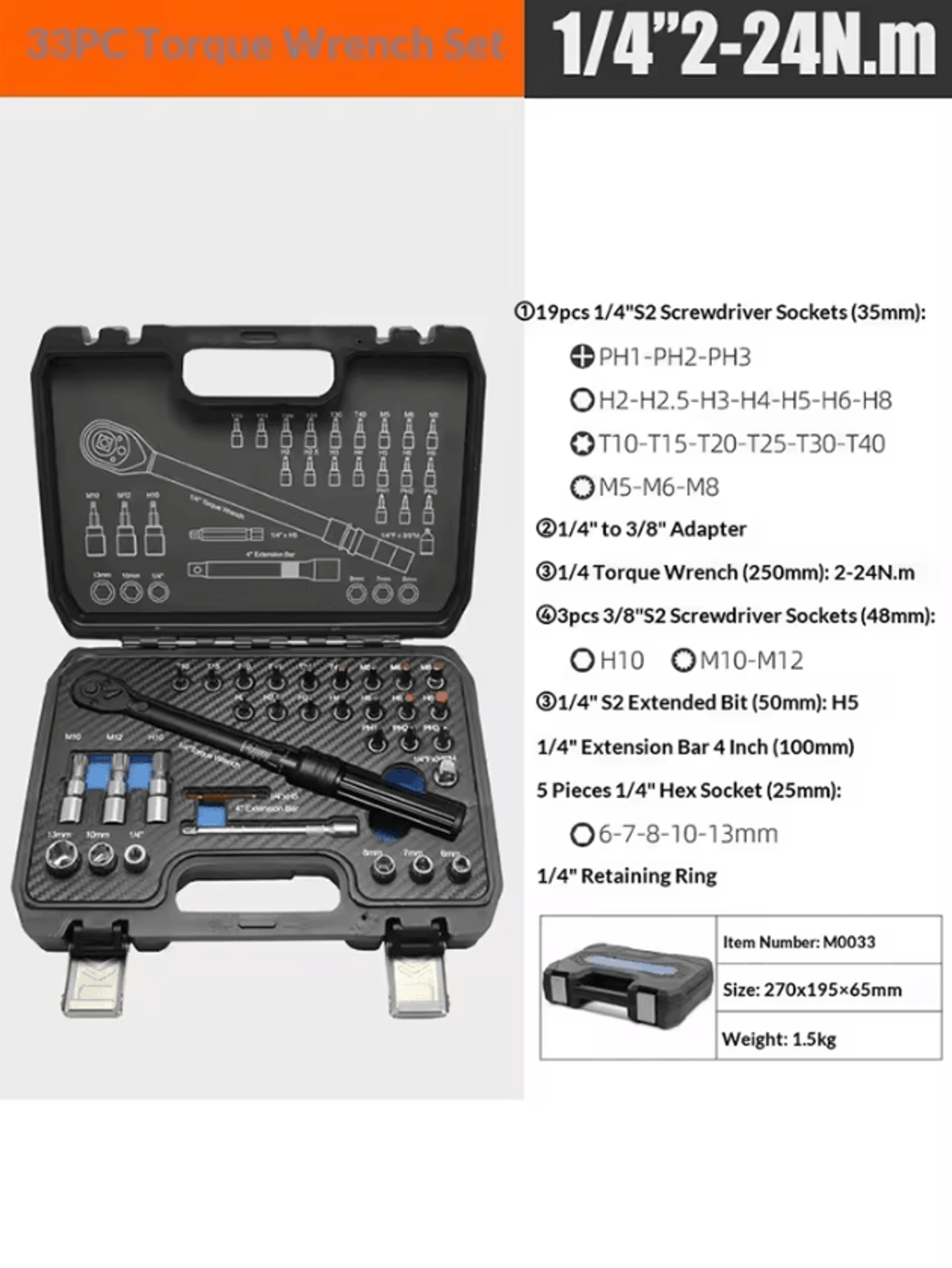 324 Nm Precision Motorcycle Torque Wrench Set 5