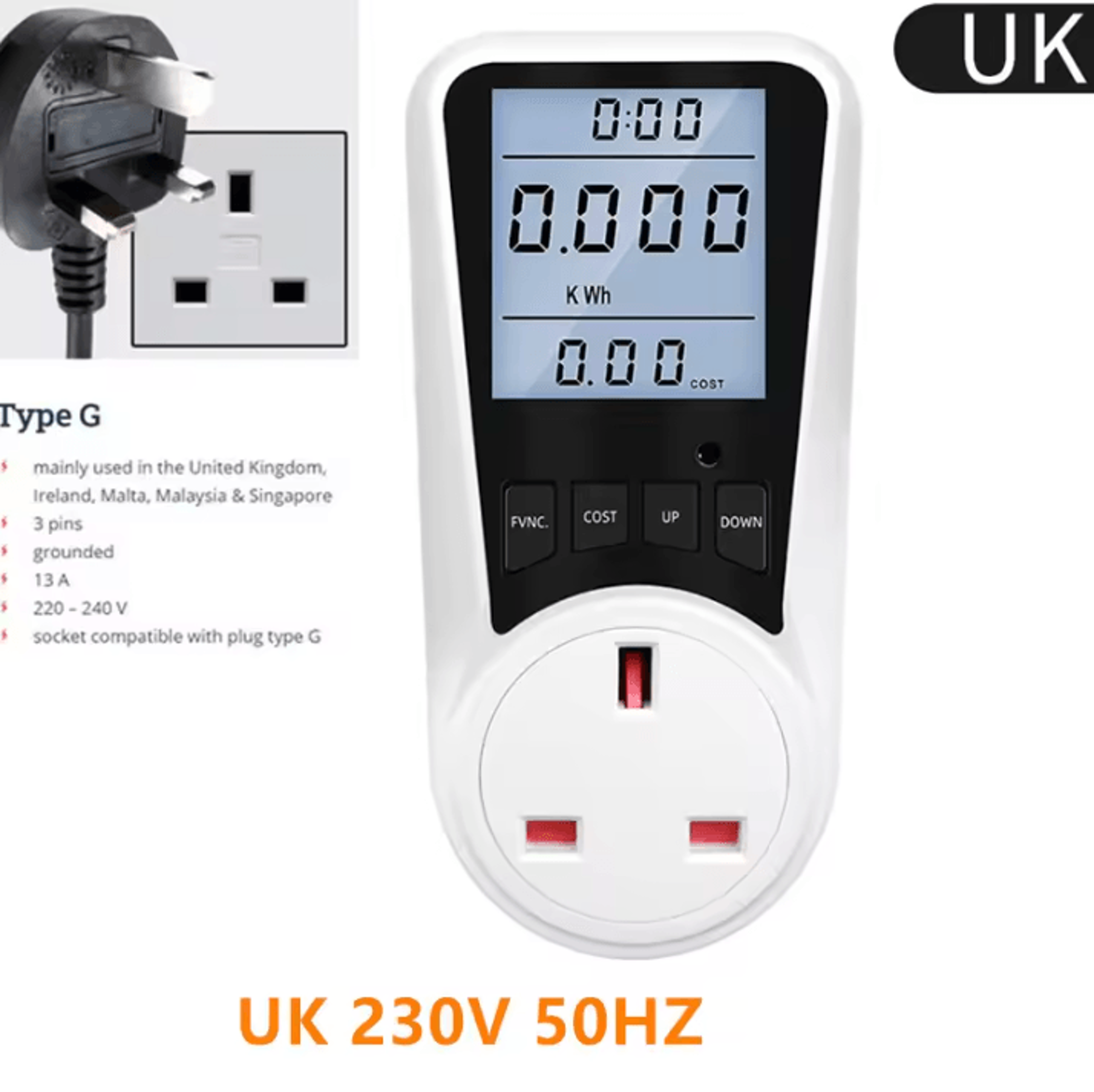 Digital Wattmeter Socket Electricity Consumption Meter 4