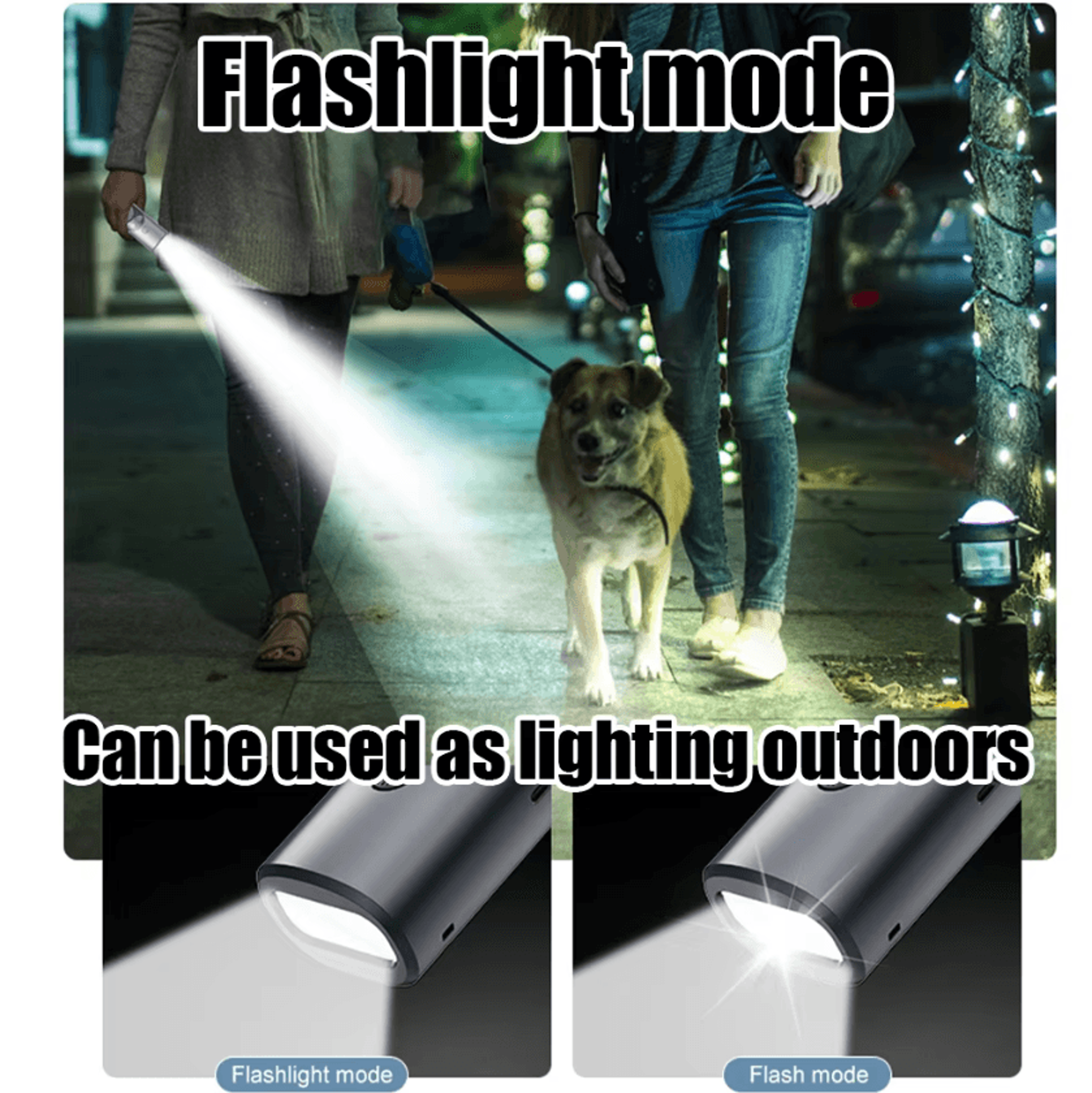 Rechargeable Ultrasonic Dog Bark Deterrent With LED Flashlight 1