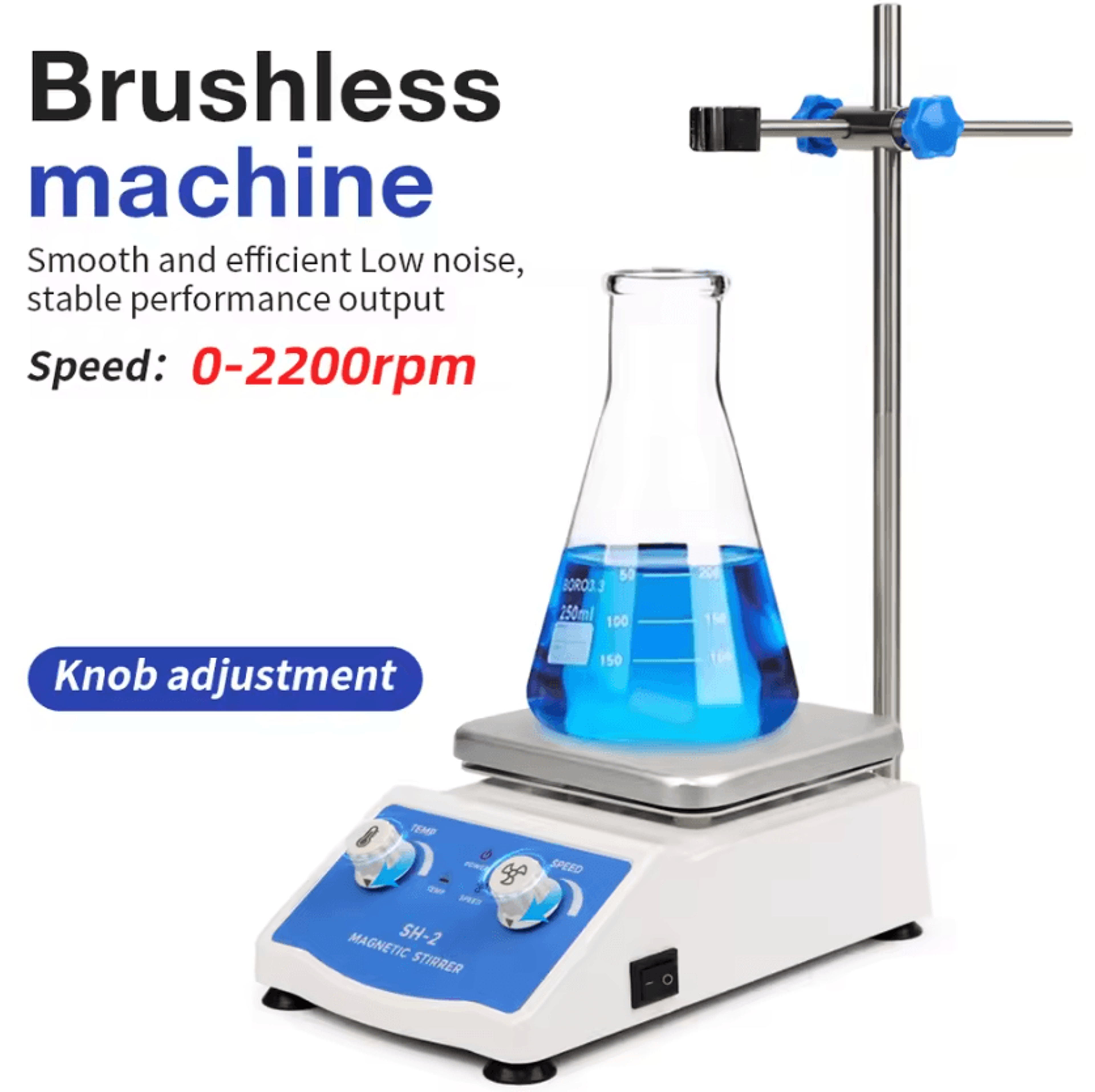 SH2 2000ml Hot Plate Magnetic Stirrer Laboratory Mixer 2