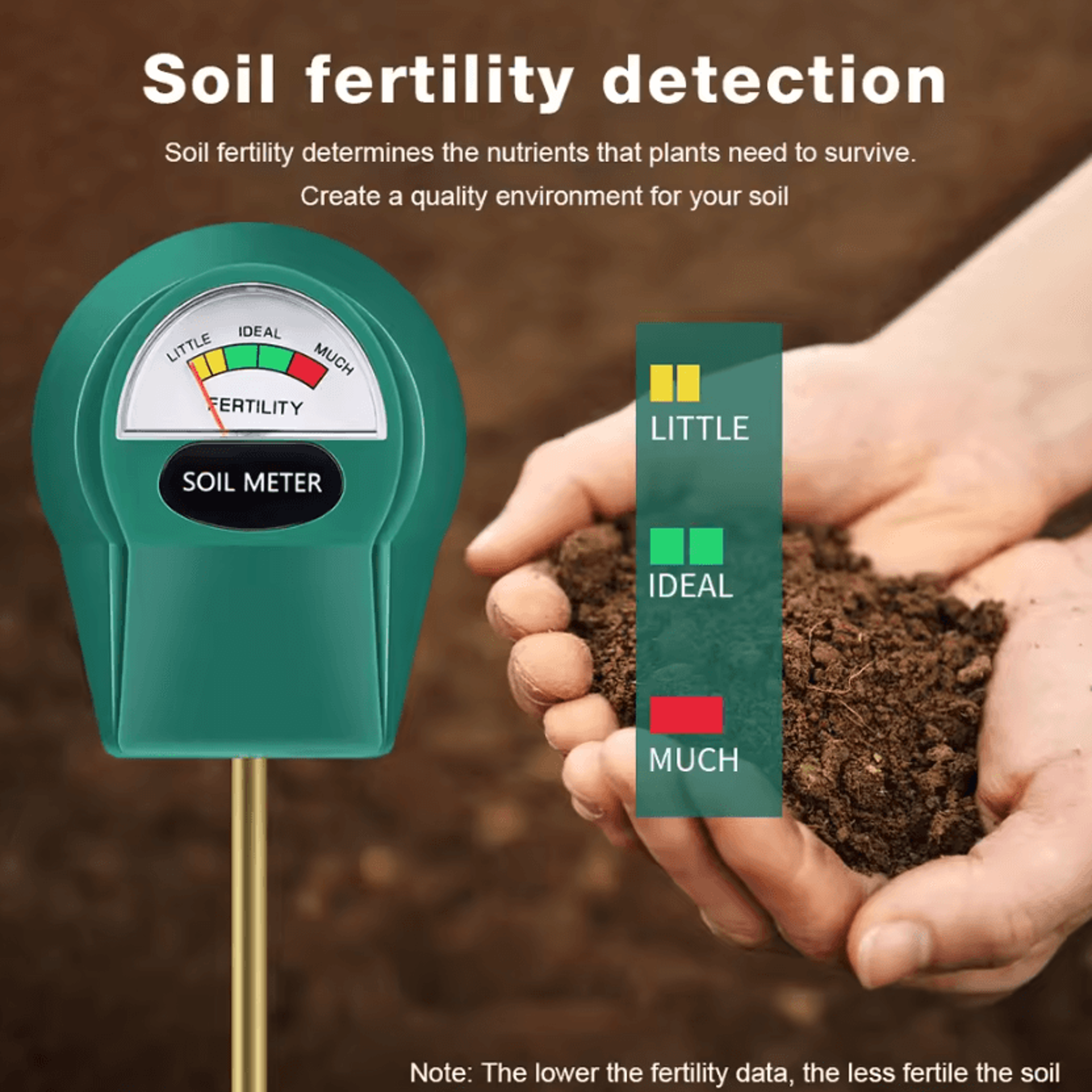 3 In 1 Soil PH Moisture And Fertility Tester For Plants 3