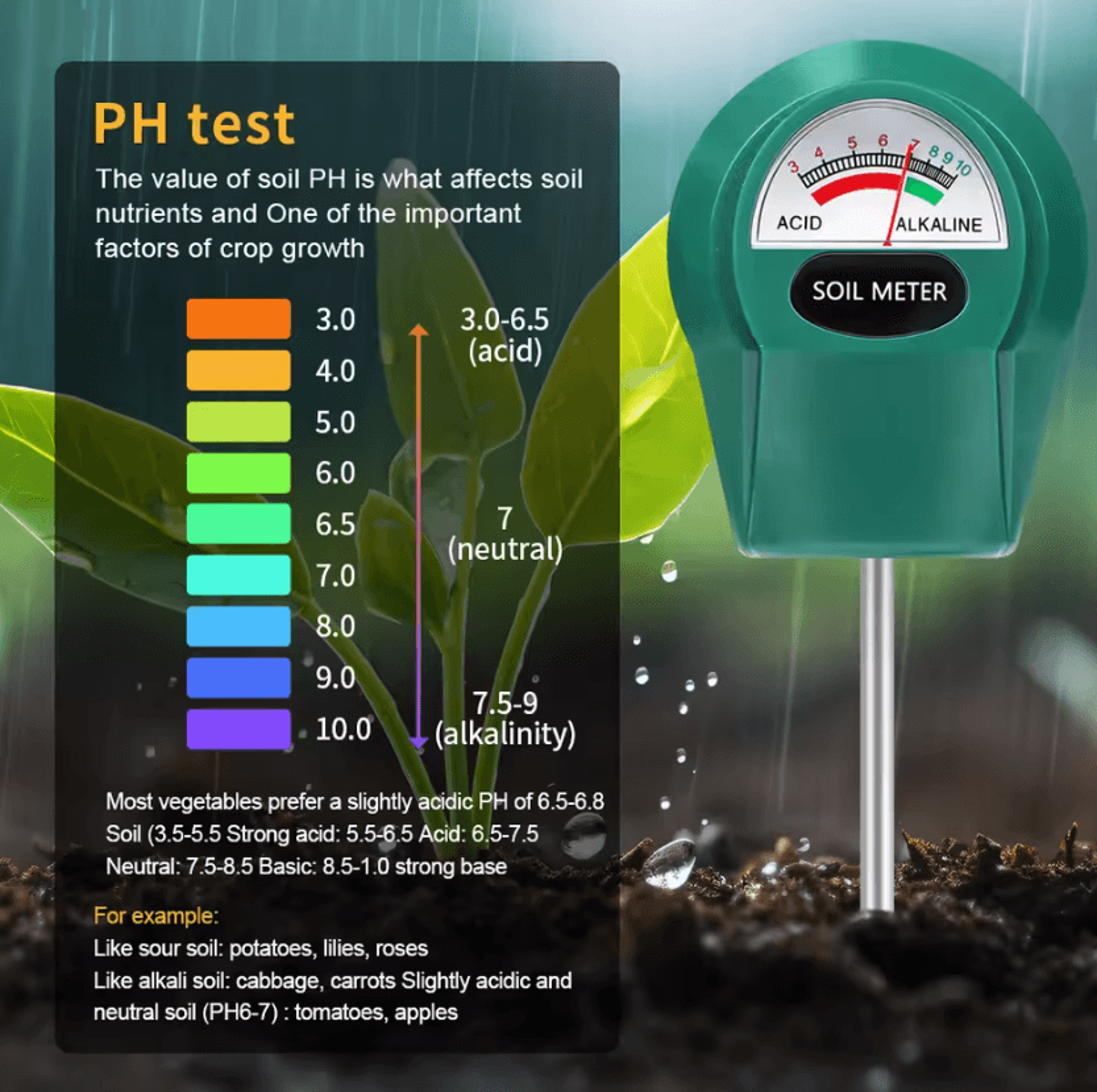 3 In 1 Soil PH Moisture And Fertility Tester For Plants 2