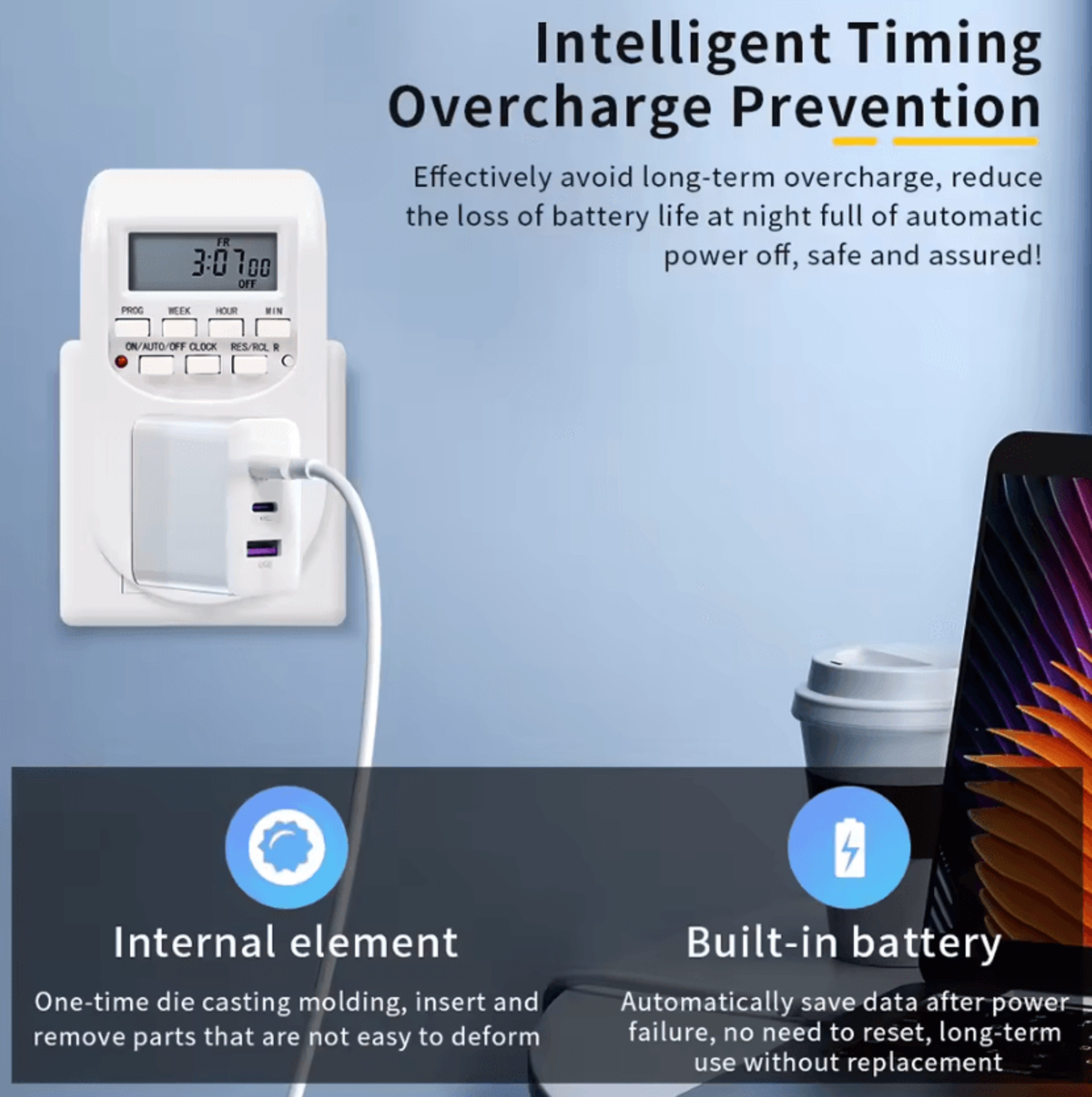 220V Weekly Programmable Digital Timer Socket 3