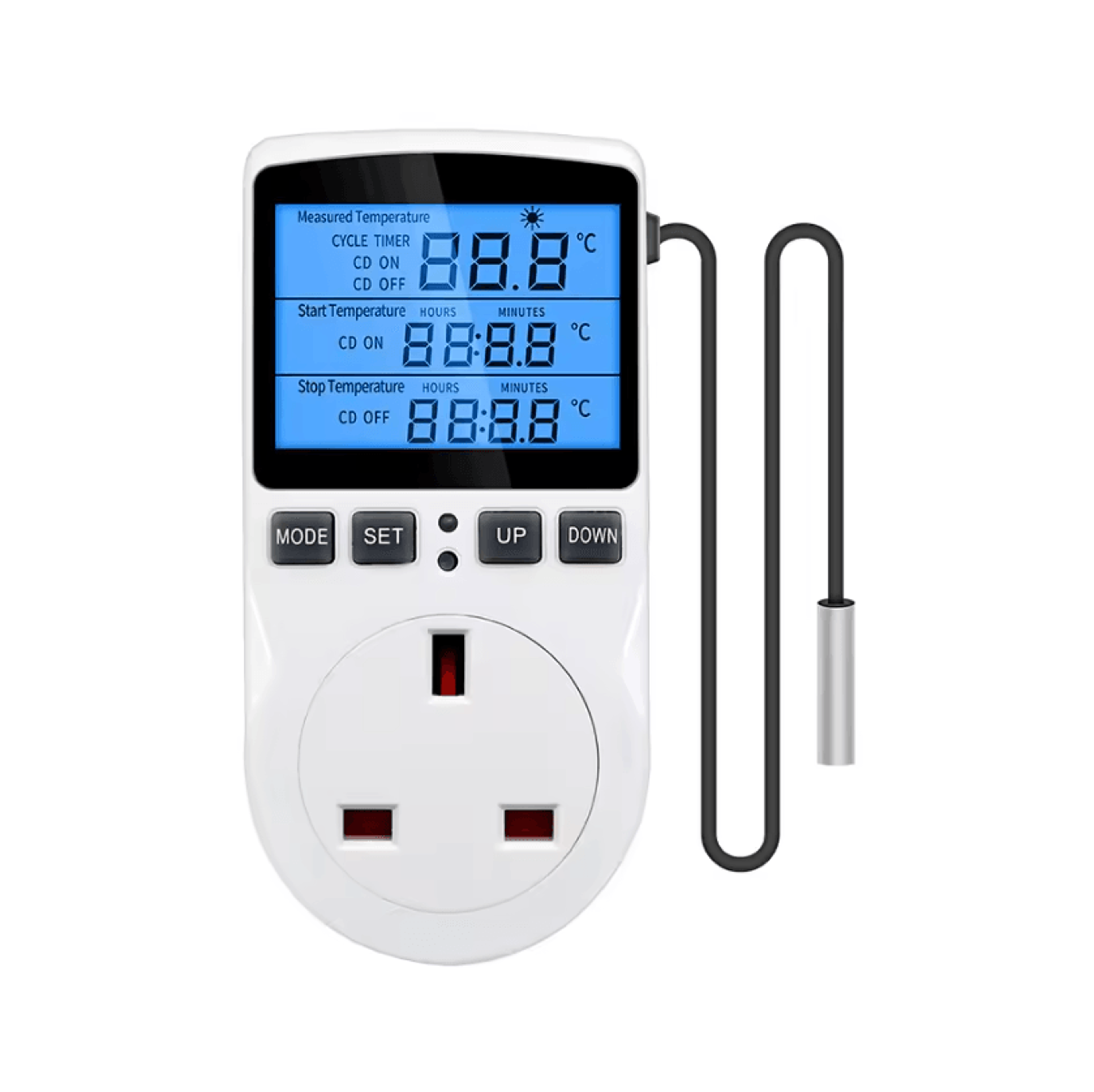 Digital Thermostat Timer Socket With Temperature Sensor Probe 9