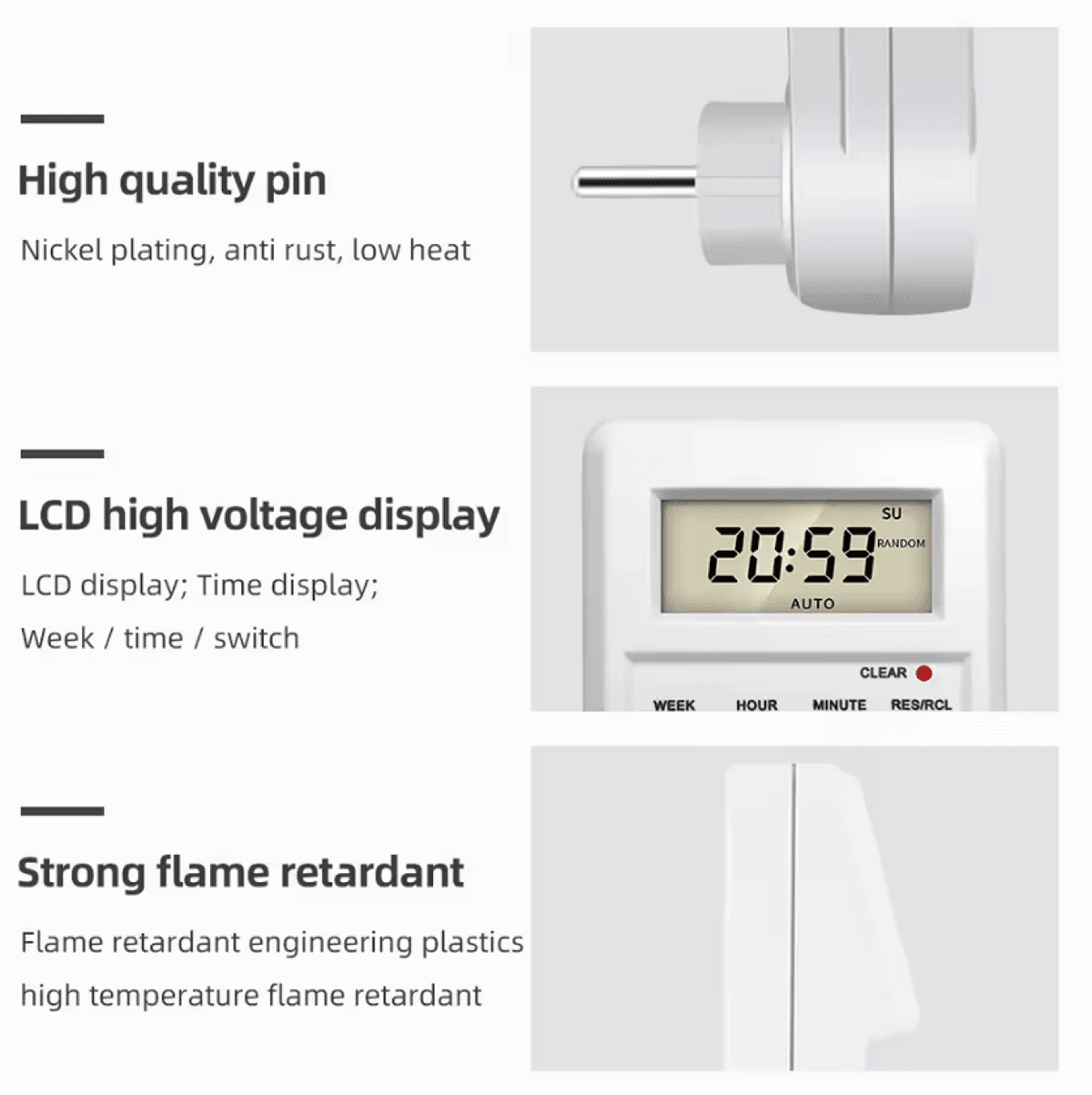 TM03 24 Hour Programmable Digital Timer Socket 4