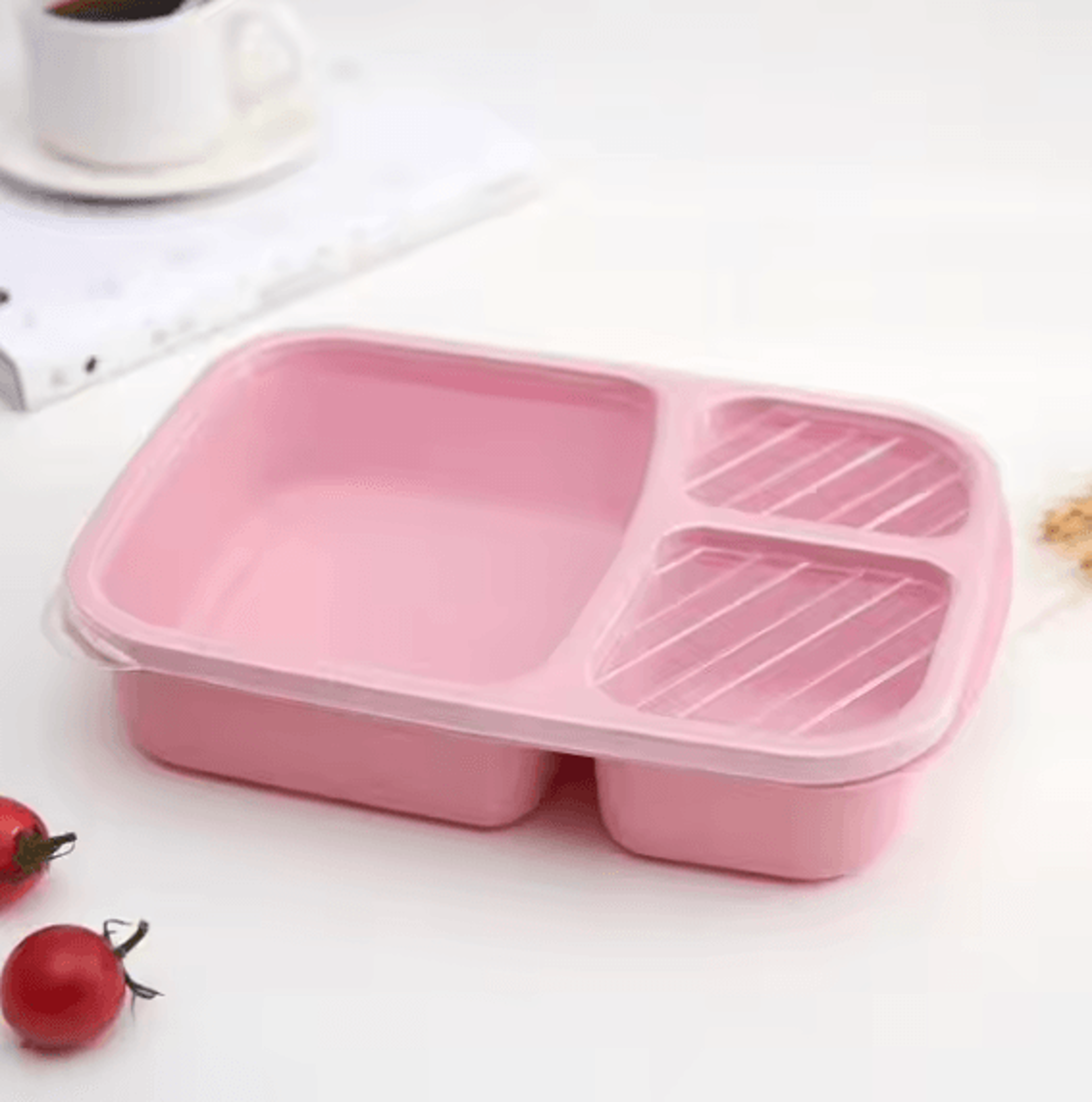 3 Compartment Wheat Straw Lunch Box With Lid 4