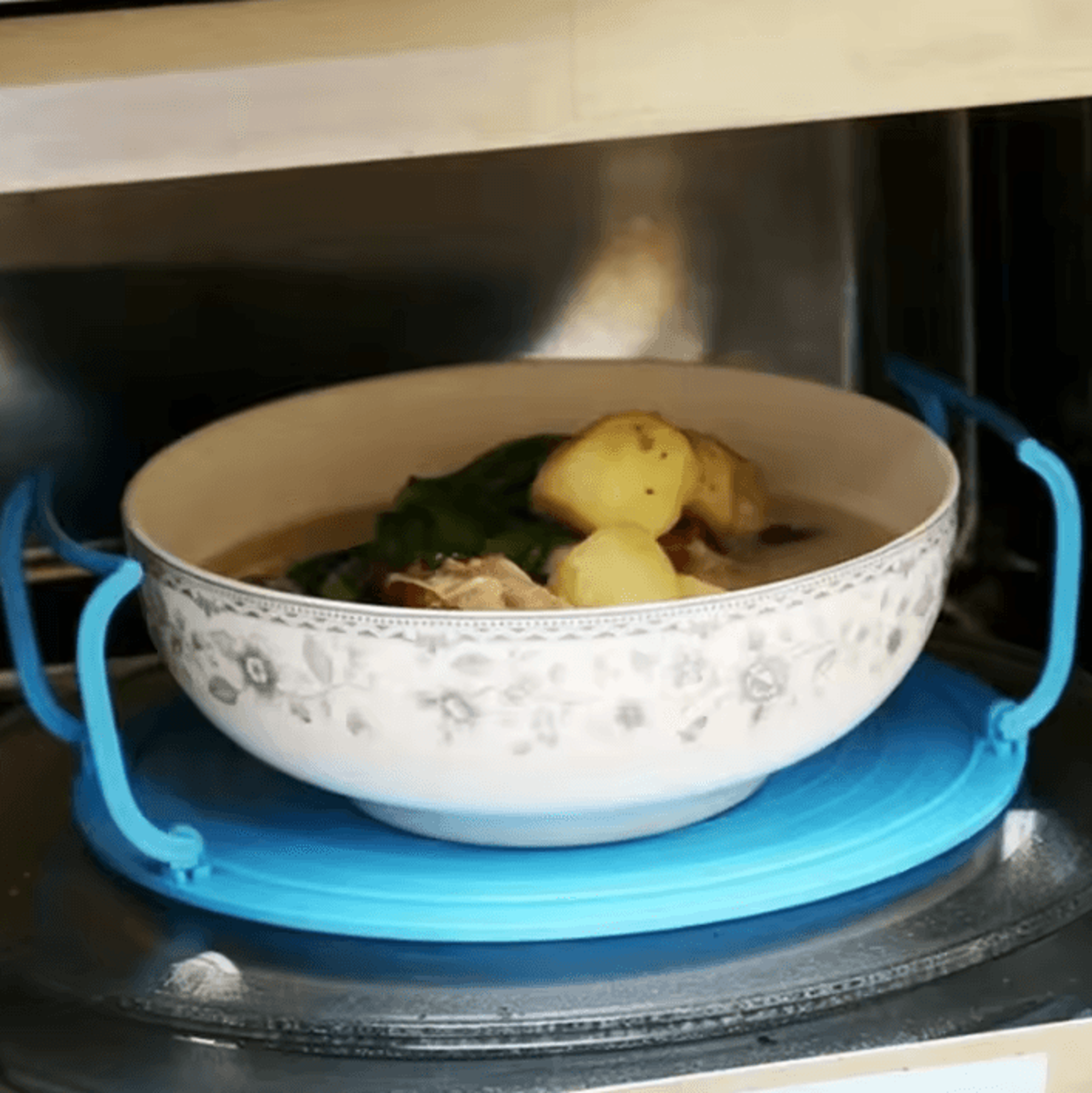 Double Layer Microwave Steaming Rack And Bowl Holder 4