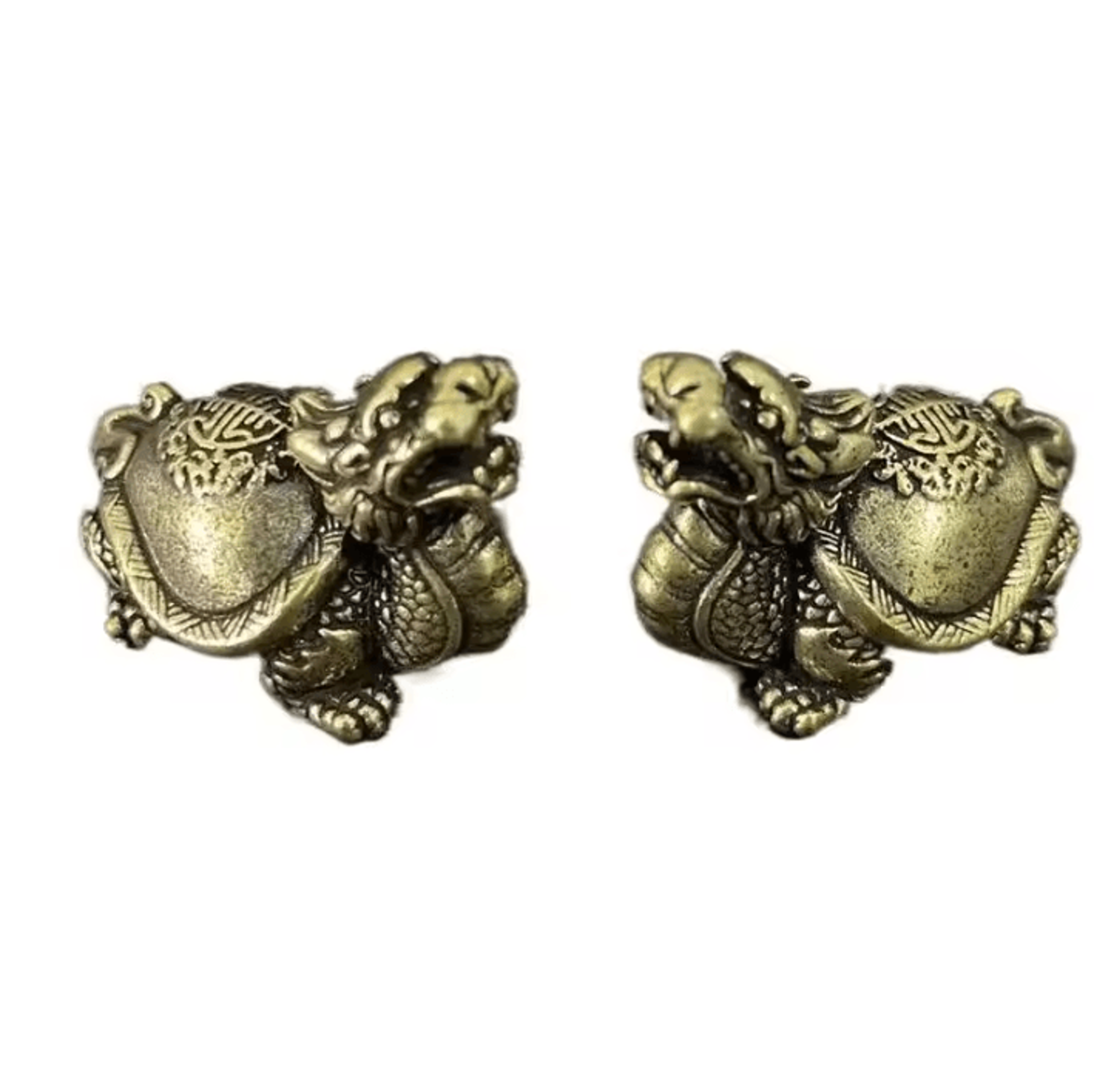Retro Brass Dragon Turtle Statue Lucky Desktop Ornament 4