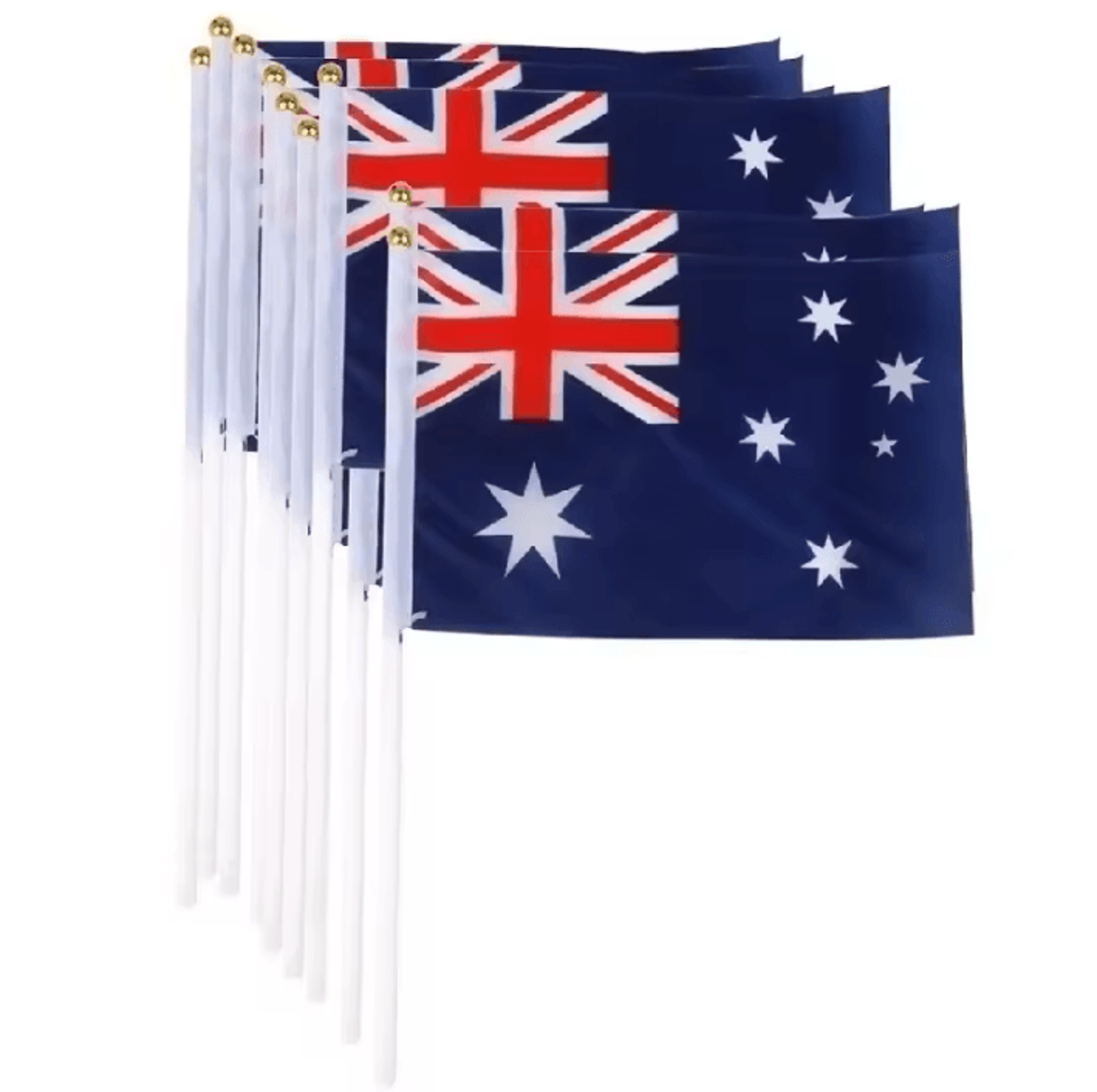5 Or 10 Piece Handheld Australian Flags With Plastic Poles 0