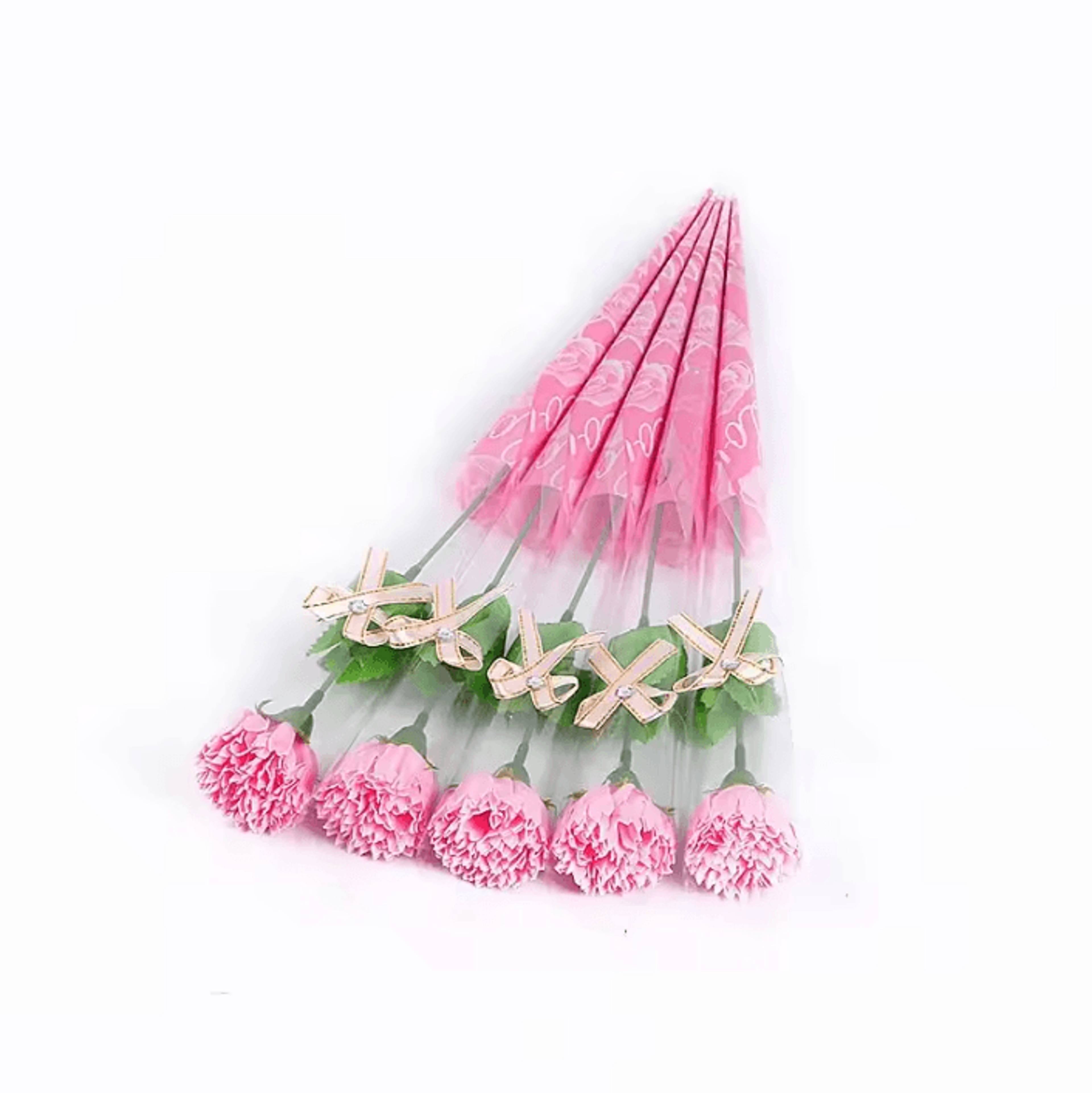 5 Piece Carnation Soap Flower Gift Set For Special Occasions 5