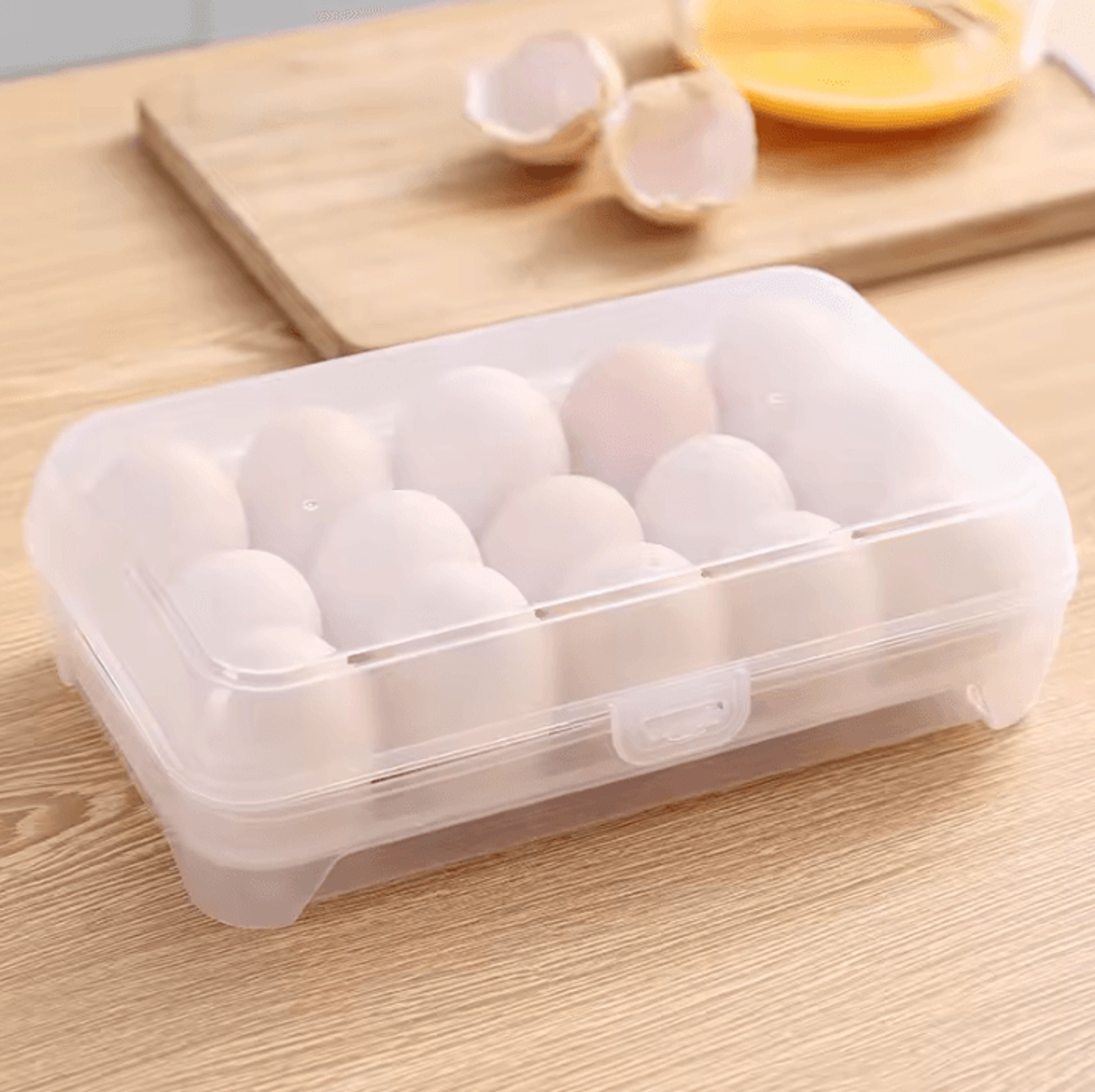 Stackable Refrigerator Egg Storage Box With 6 Or 15 Grid Tray 4