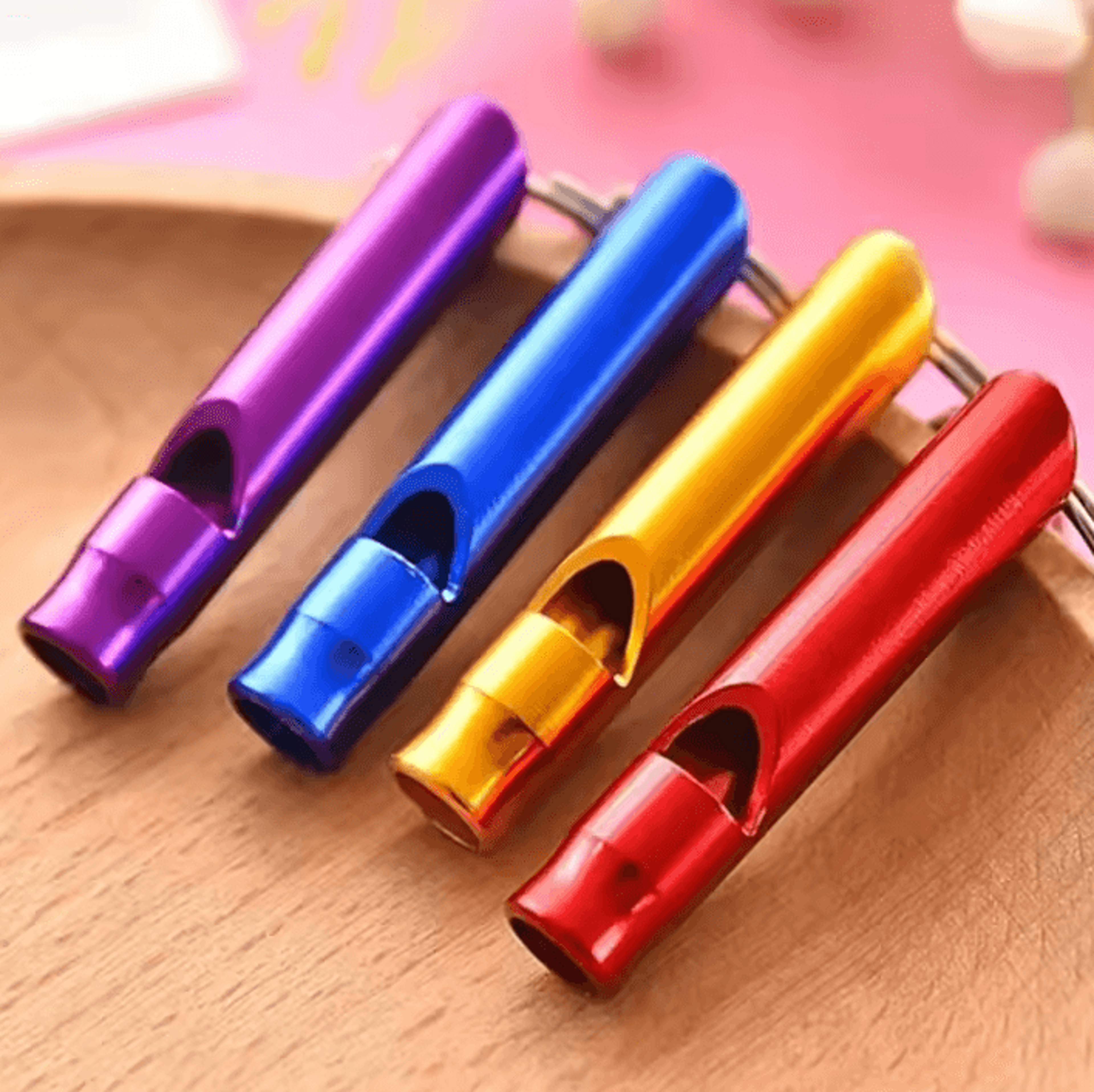 4 Piece Aluminum Emergency Survival Whistle Set 1