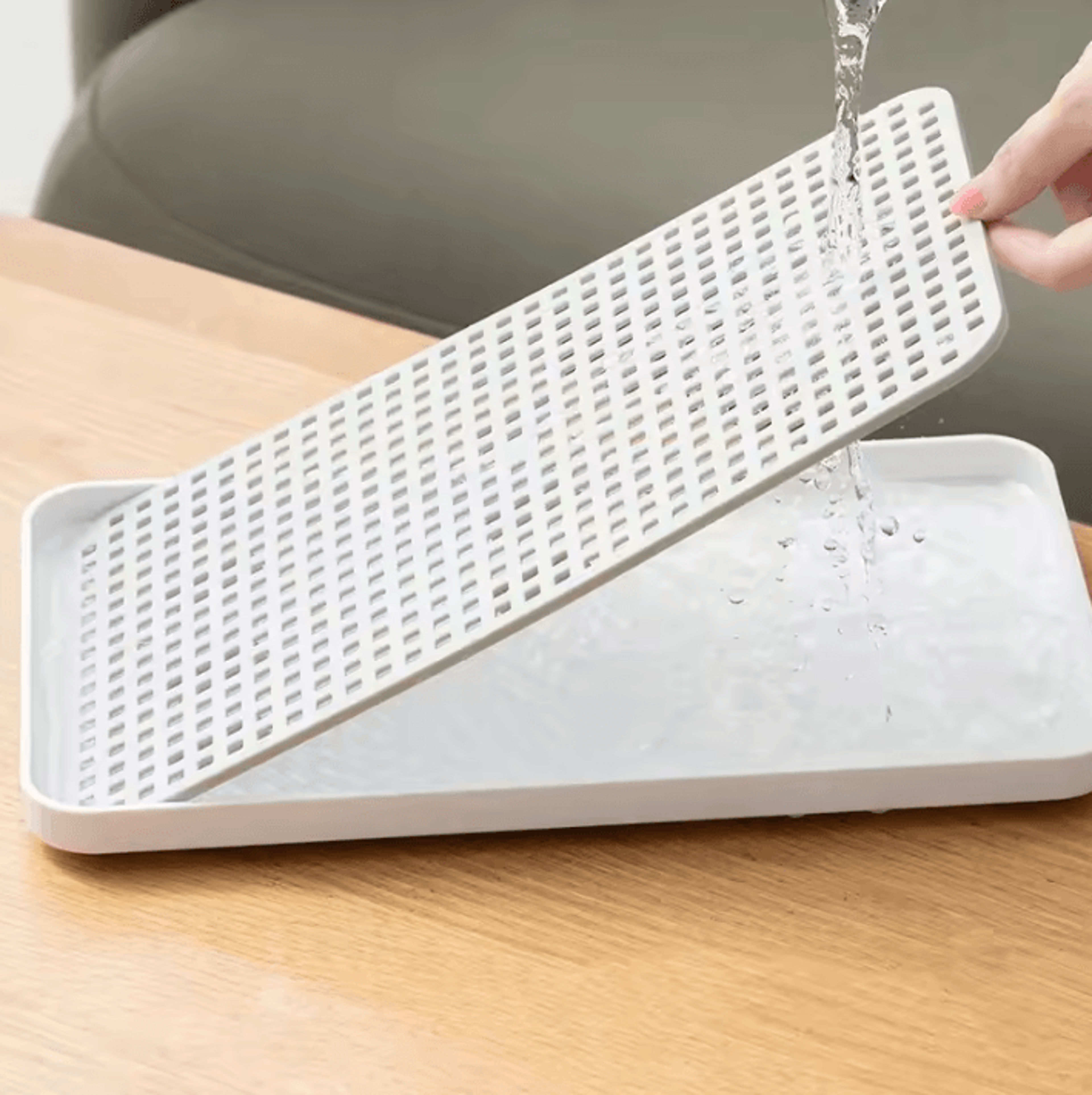 Double Layer Kitchen Drain Tray And Serving Rack 2