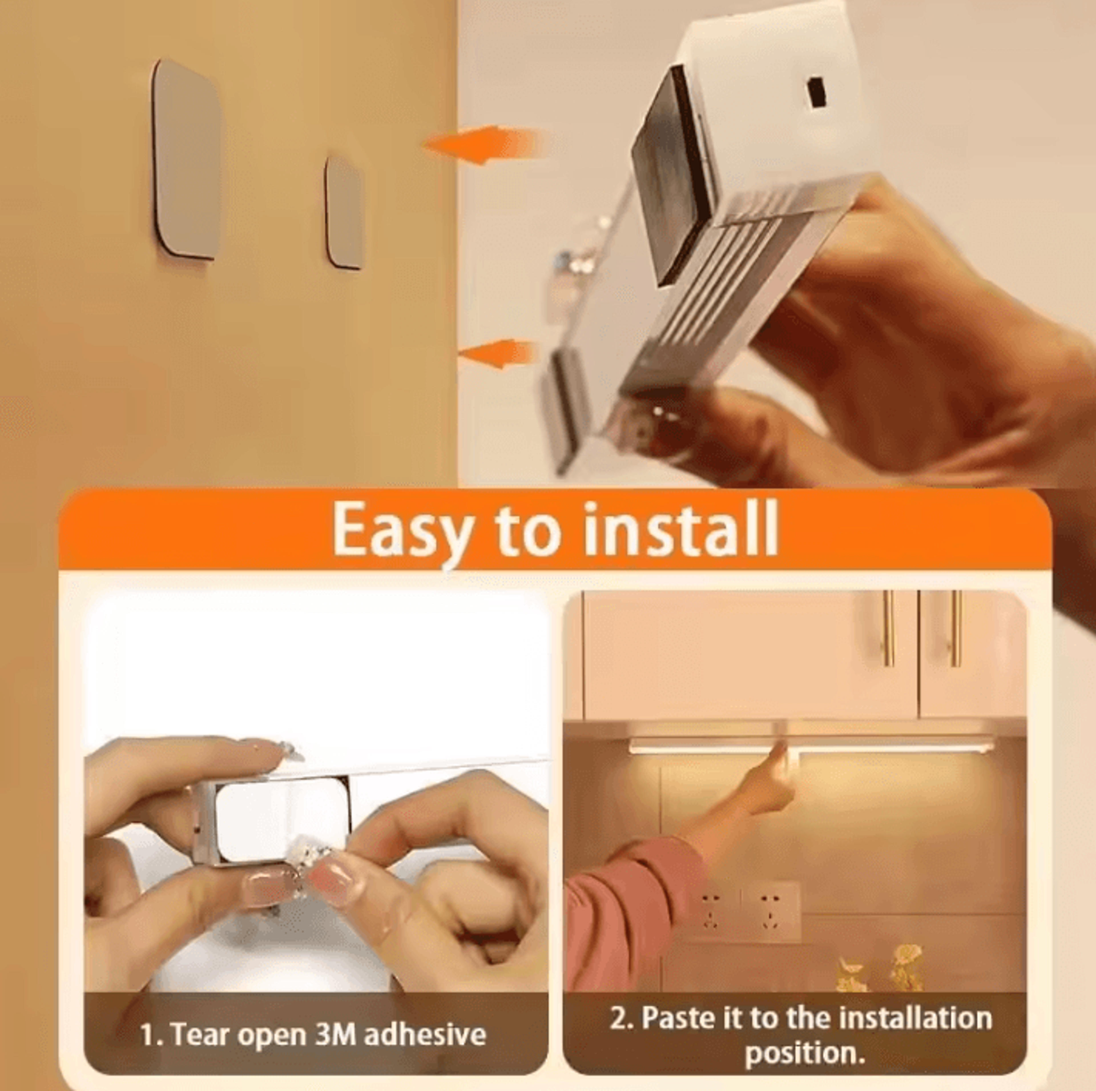 Rechargeable LED Motion Sensor Night Light With Magnetic Mount 4