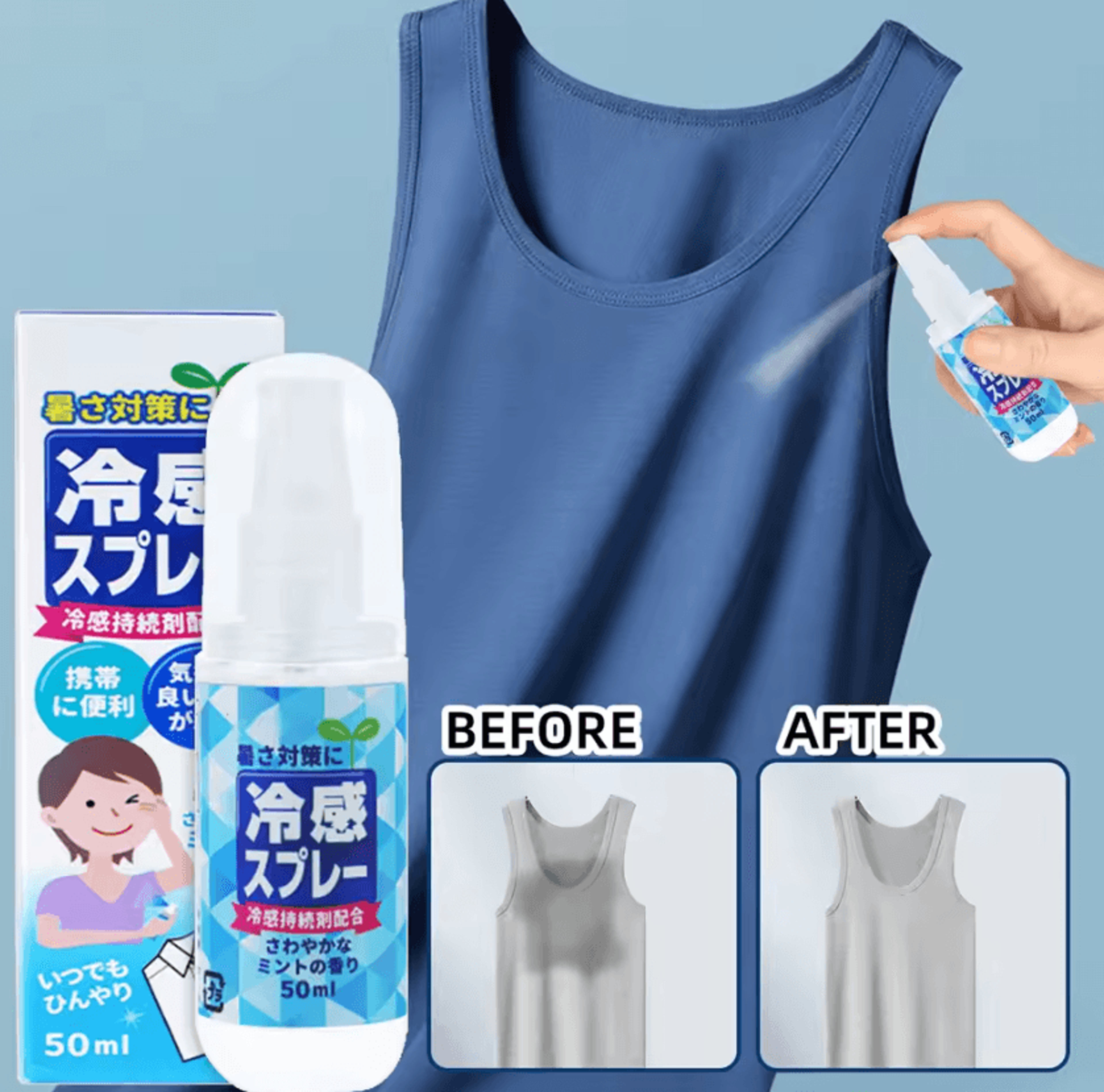 50ml Instant Cooling Spray For Body And Clothes 3