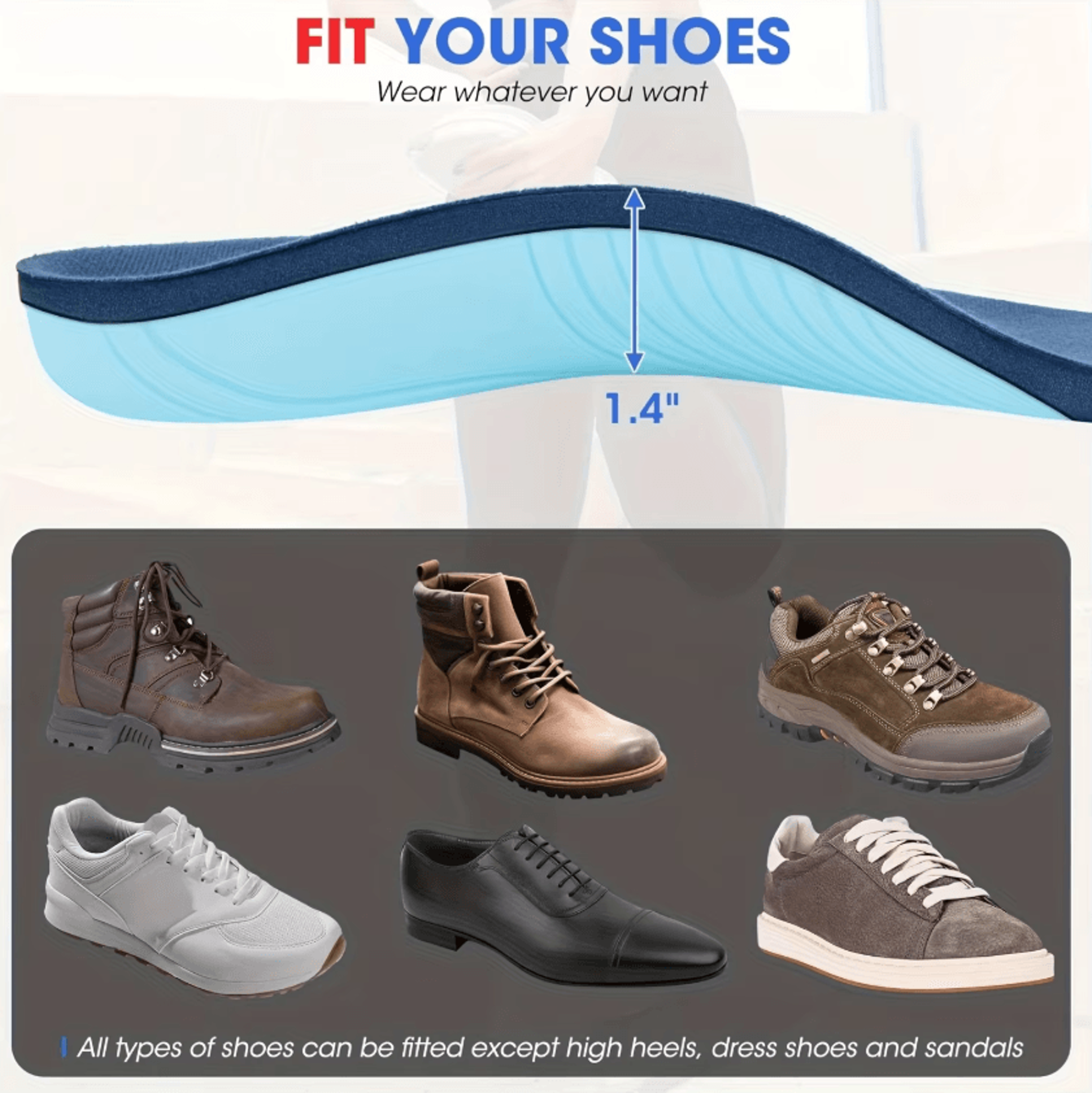 Breathable Arch Support Sports Insoles For Men And Women 3