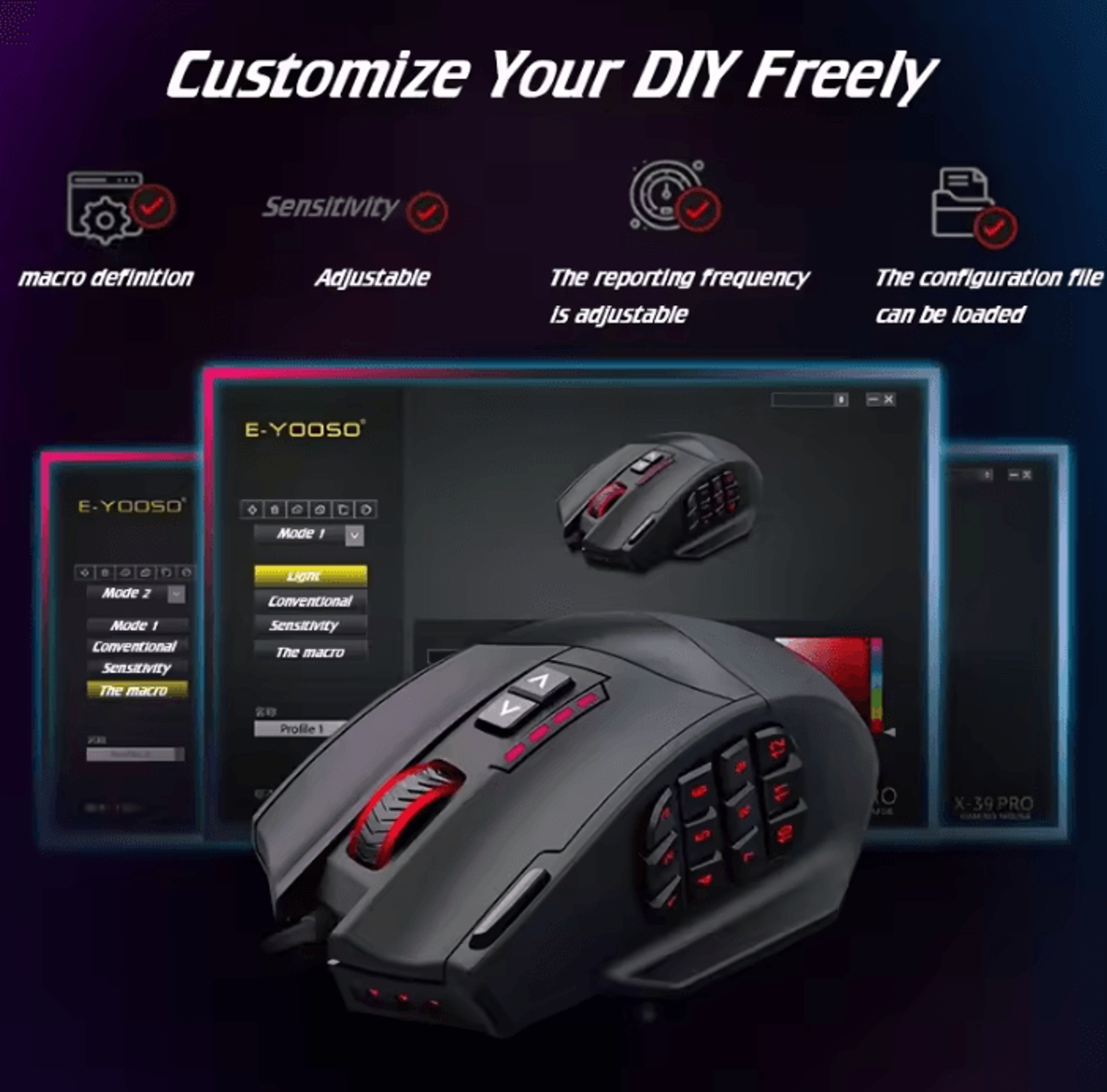 X39 PRO RGB Wired Gaming Mouse With 19 Programmable Buttons 2