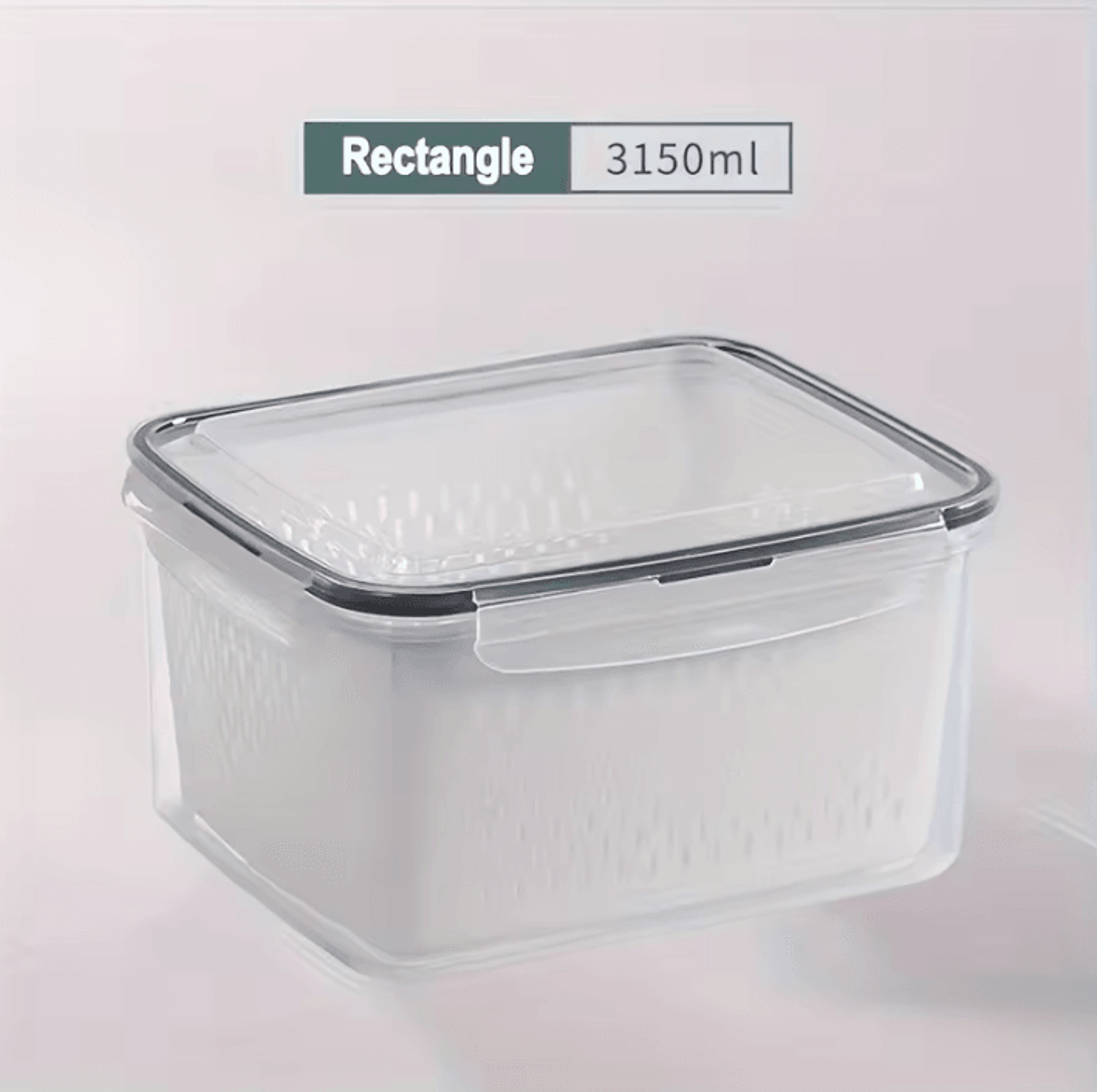 Sealed Refrigerator Storage Container With Removable Strainer Basket 7