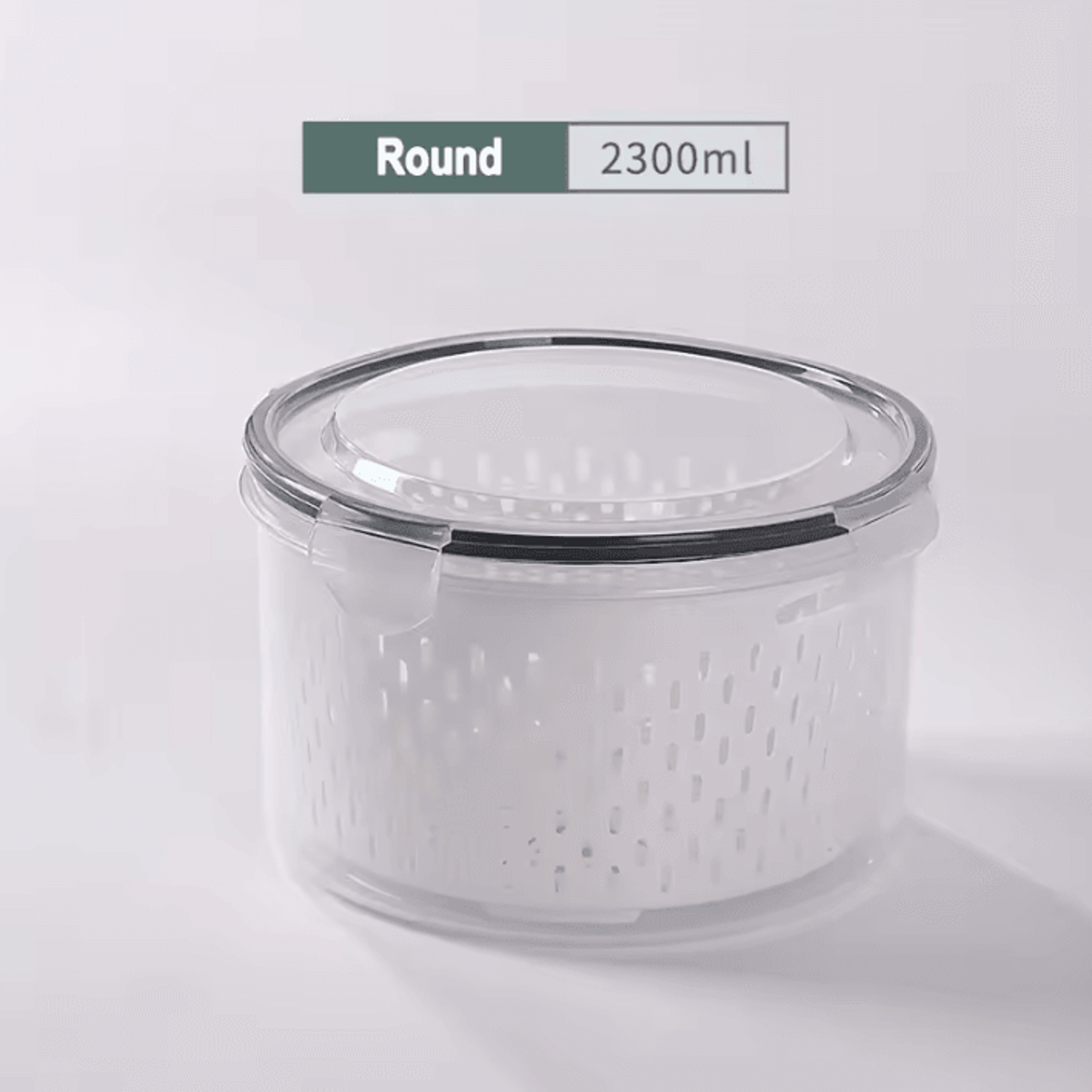Sealed Refrigerator Storage Container With Removable Strainer Basket 9