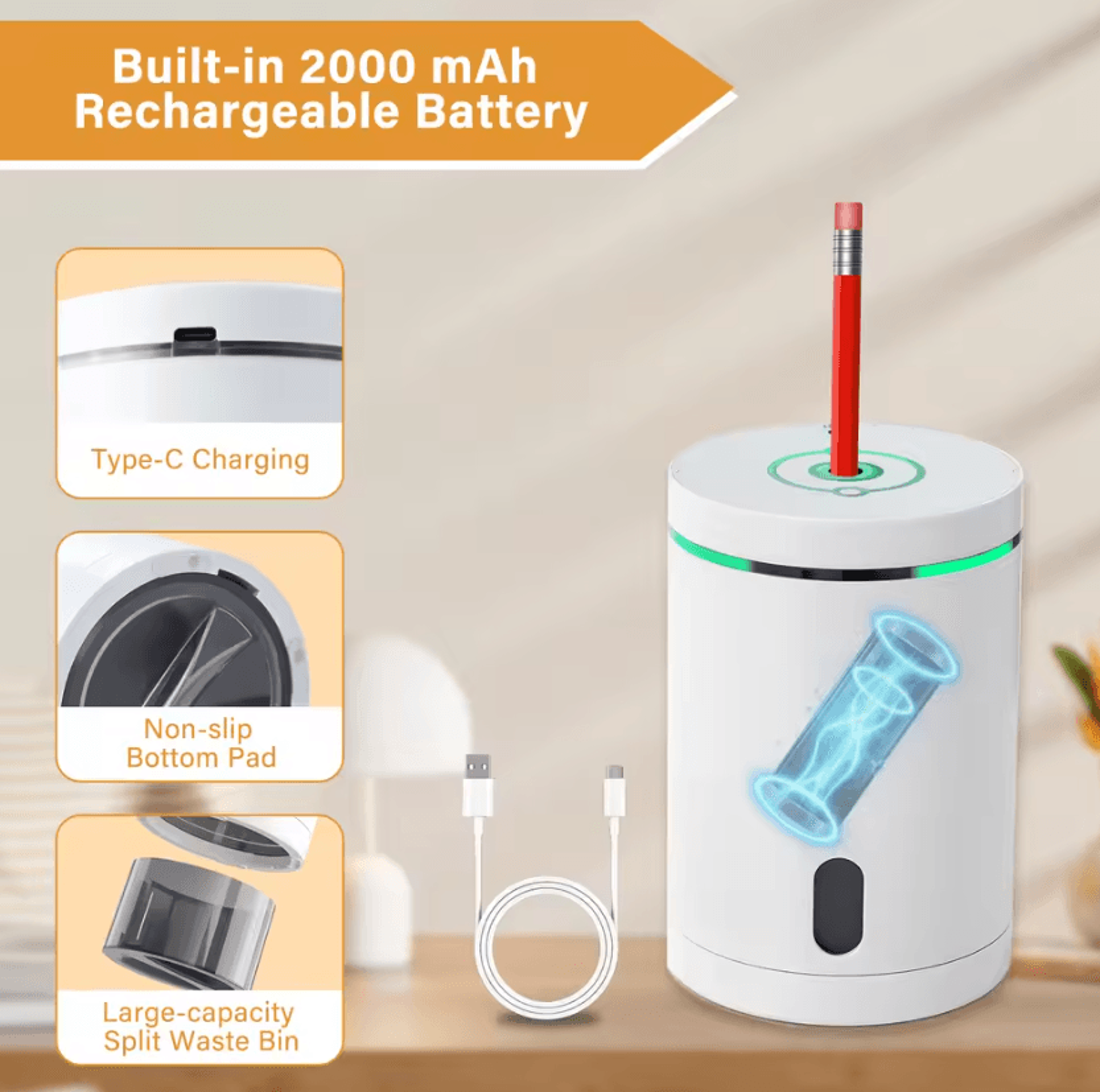 Fully Automatic Electric Pencil Sharpener For 68mm Pencils 3