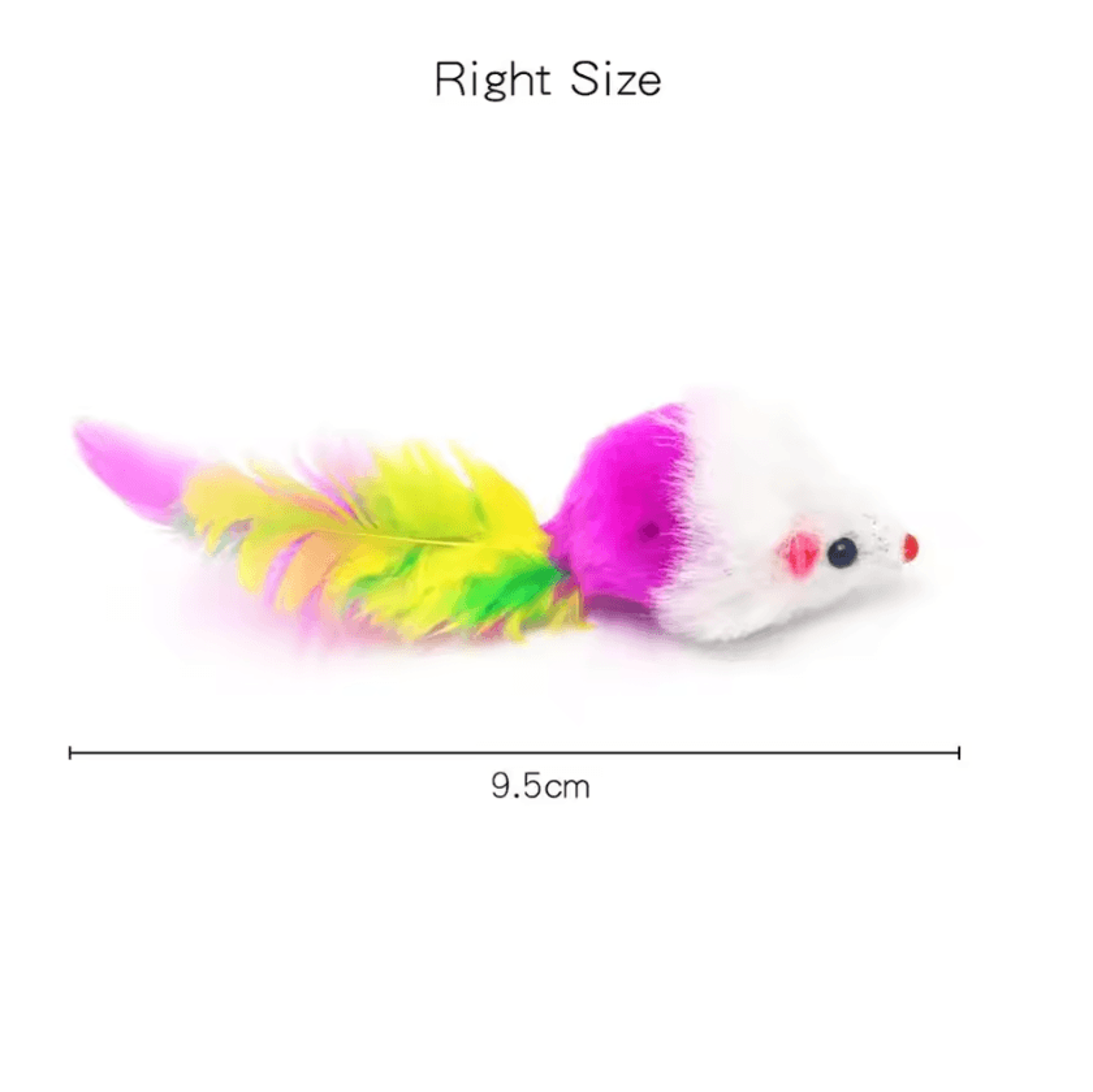 5Pcs 10Pcs Plush Rainbow Mouse Cat Toys For Indoor Kittens 2