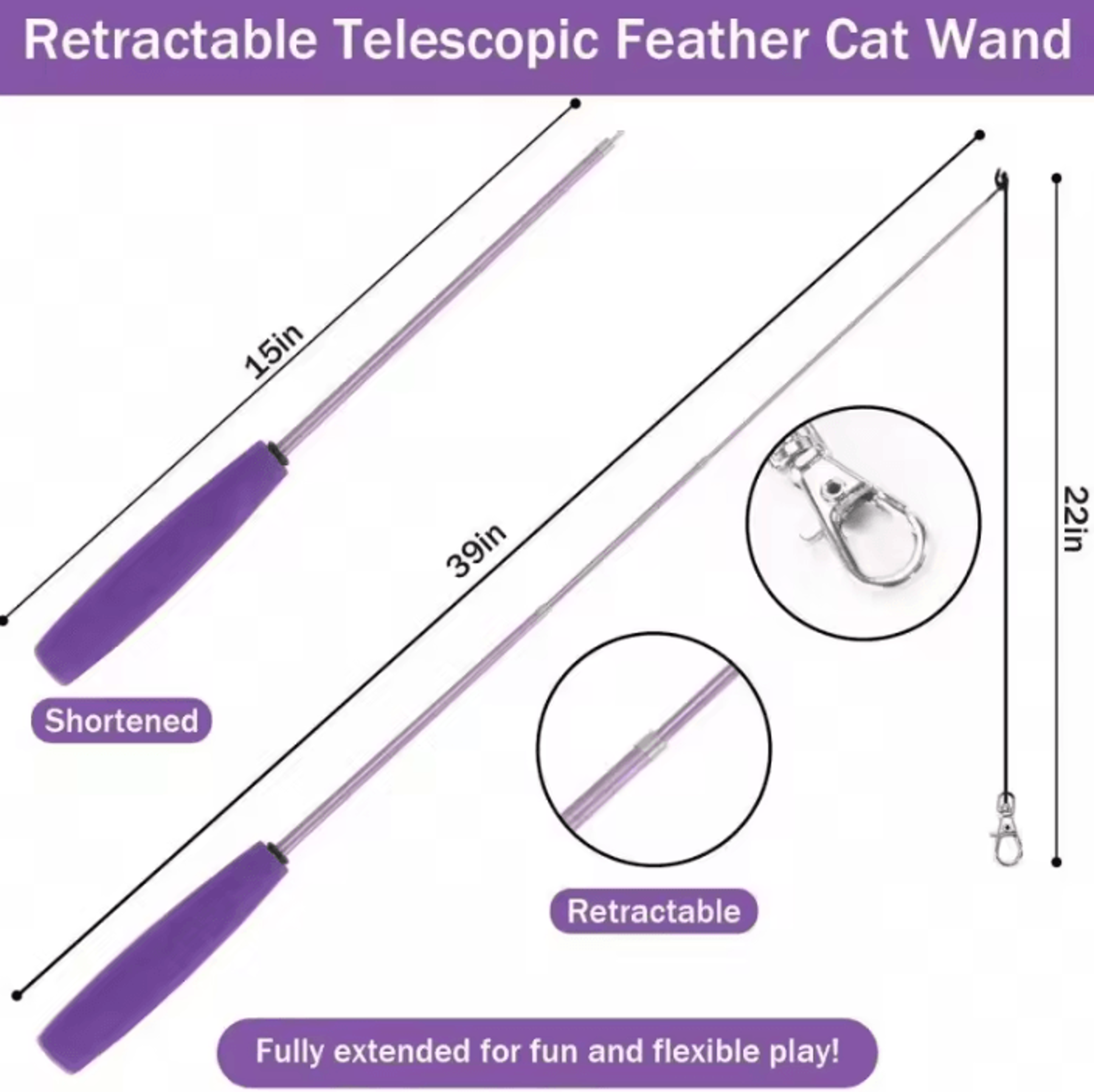 11Pcs Interactive Cat Wand Toy Set With Feather Replacements 4