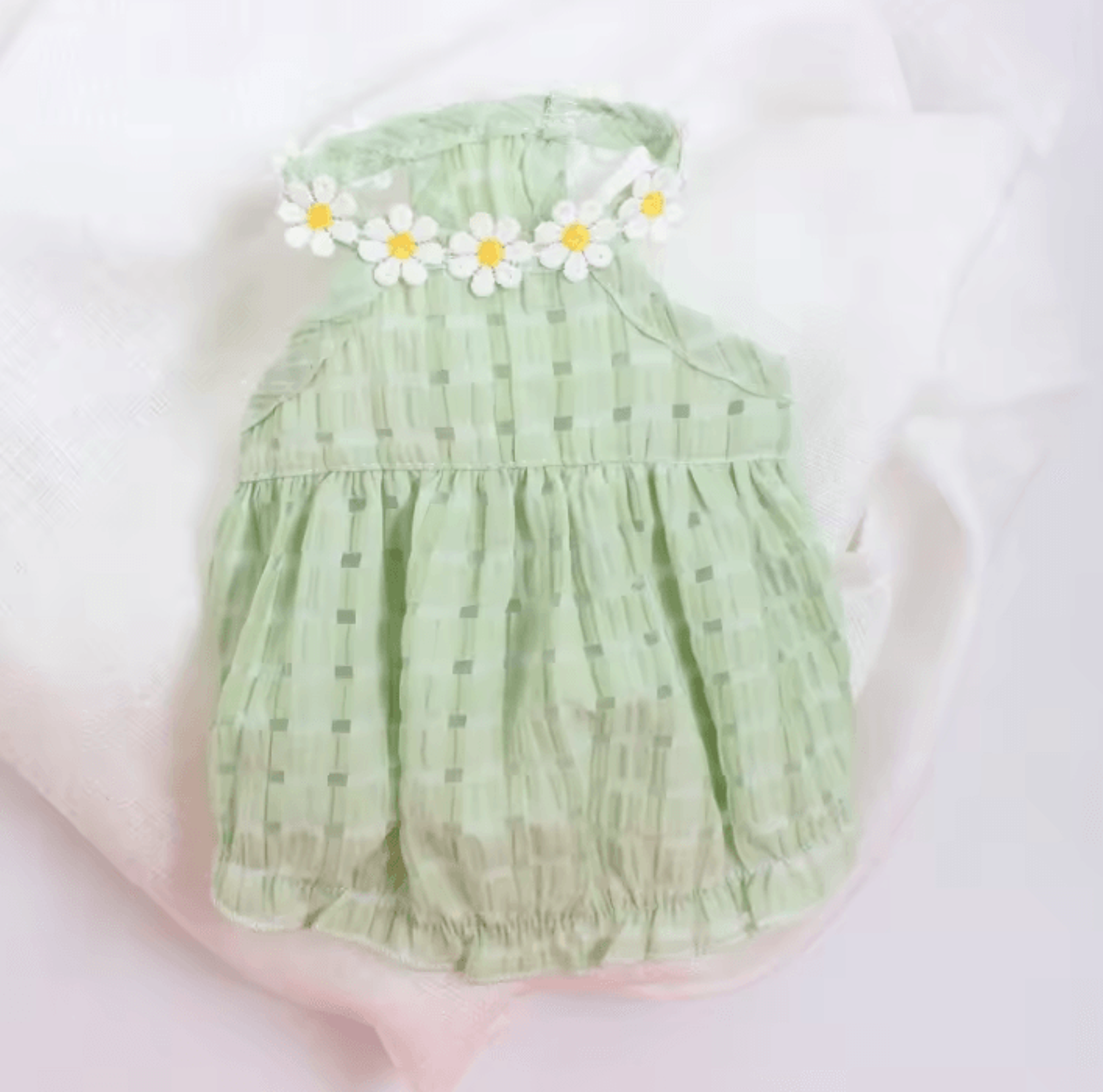 Floral Green Tutu Dress For Small Dogs And Cats 3