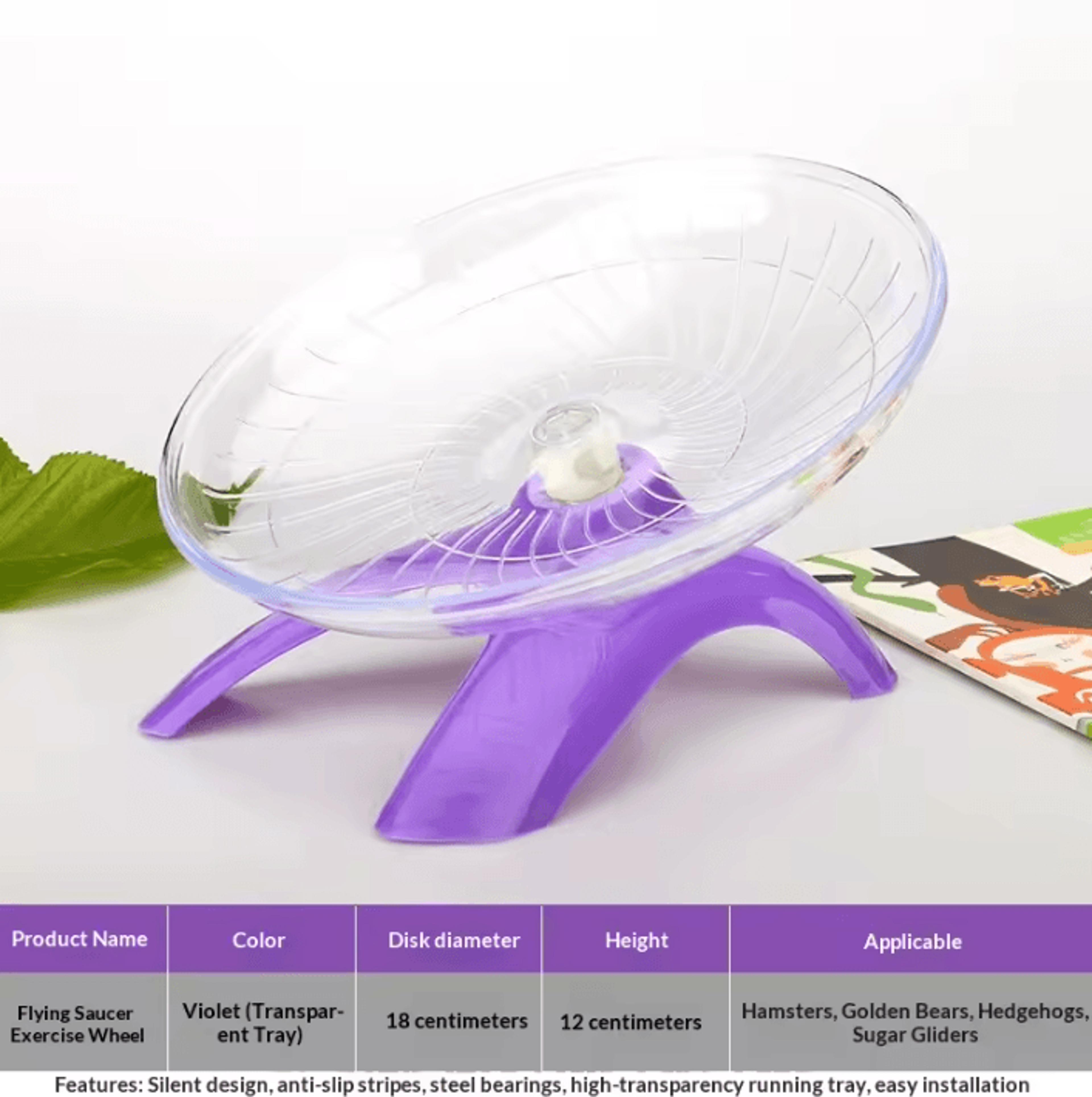 Silent Transparent Hamster Running Disc Exercise Wheel 6