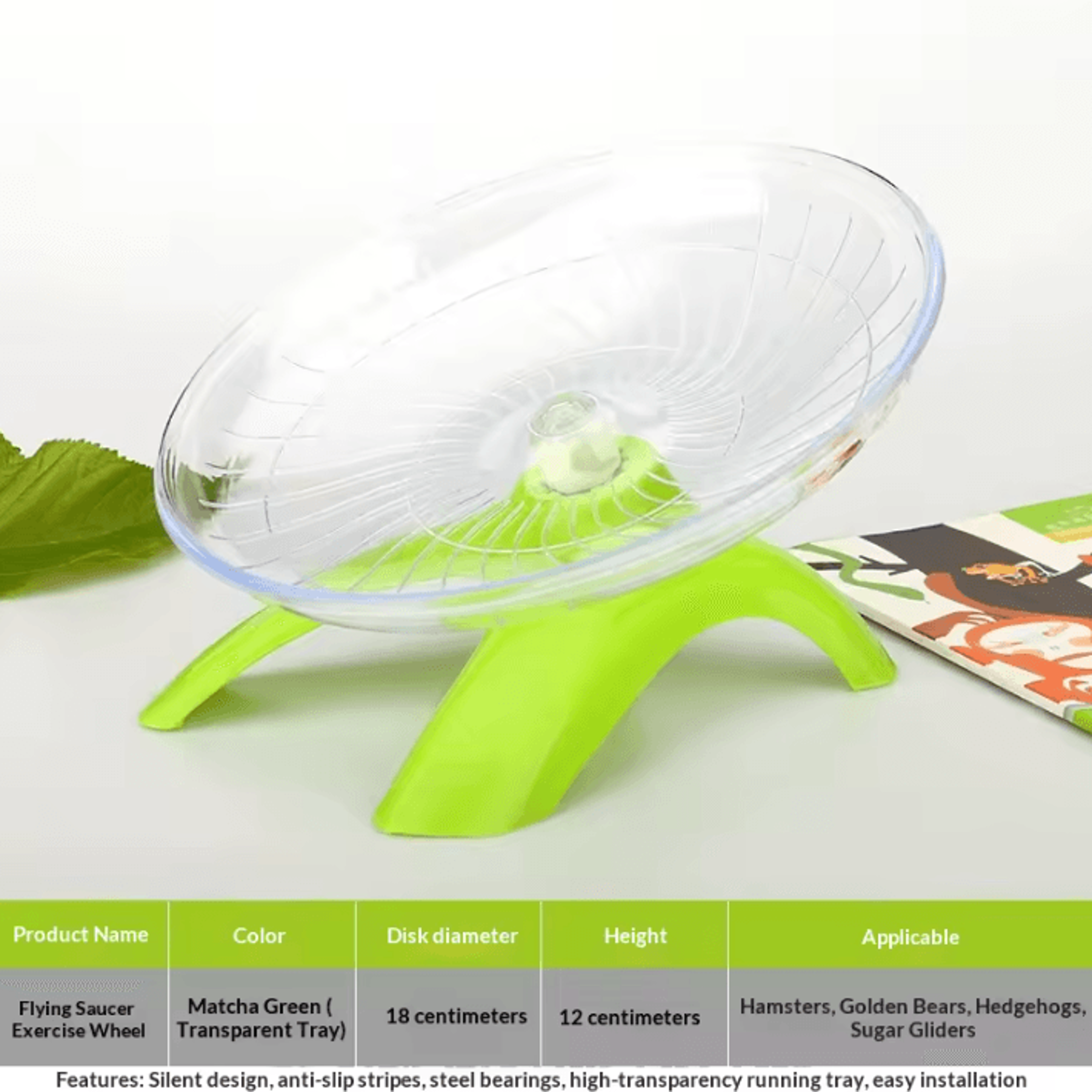 Silent Transparent Hamster Running Disc Exercise Wheel 8