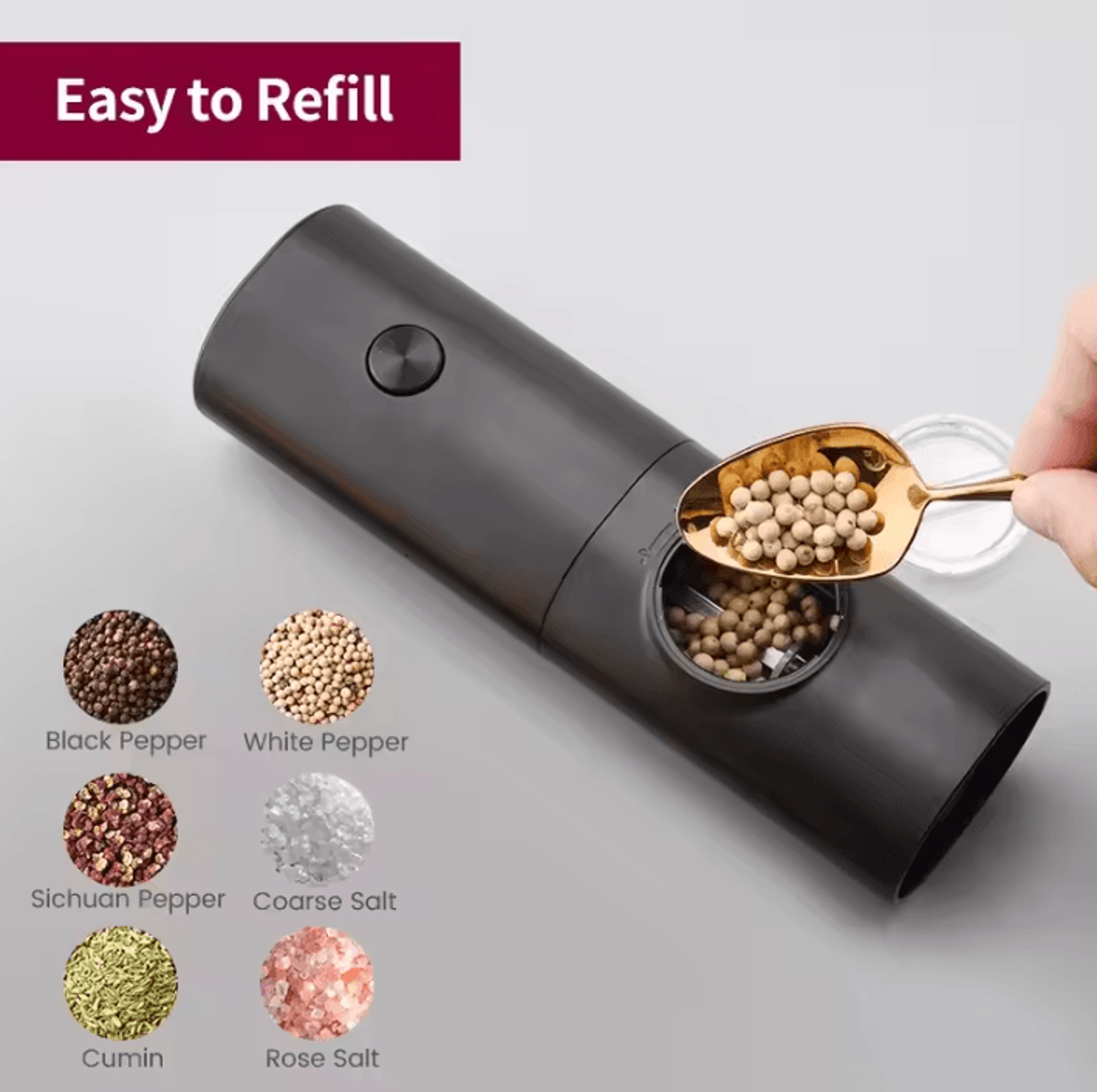 Automatic Electric Salt And Pepper Grinder With LED Light 5