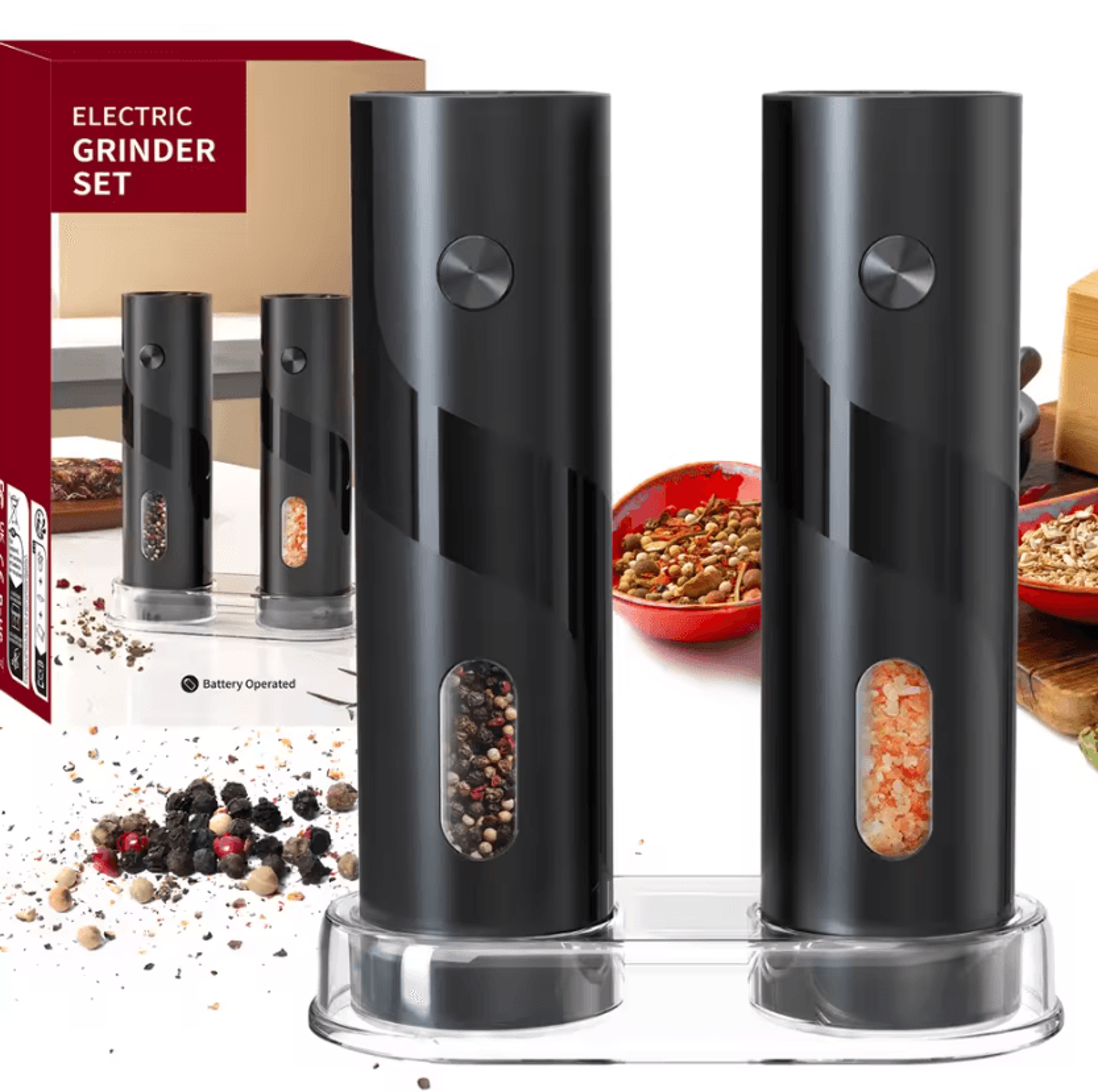 OneTouch LED Salt And Pepper Mill With Custom Grind Control 3