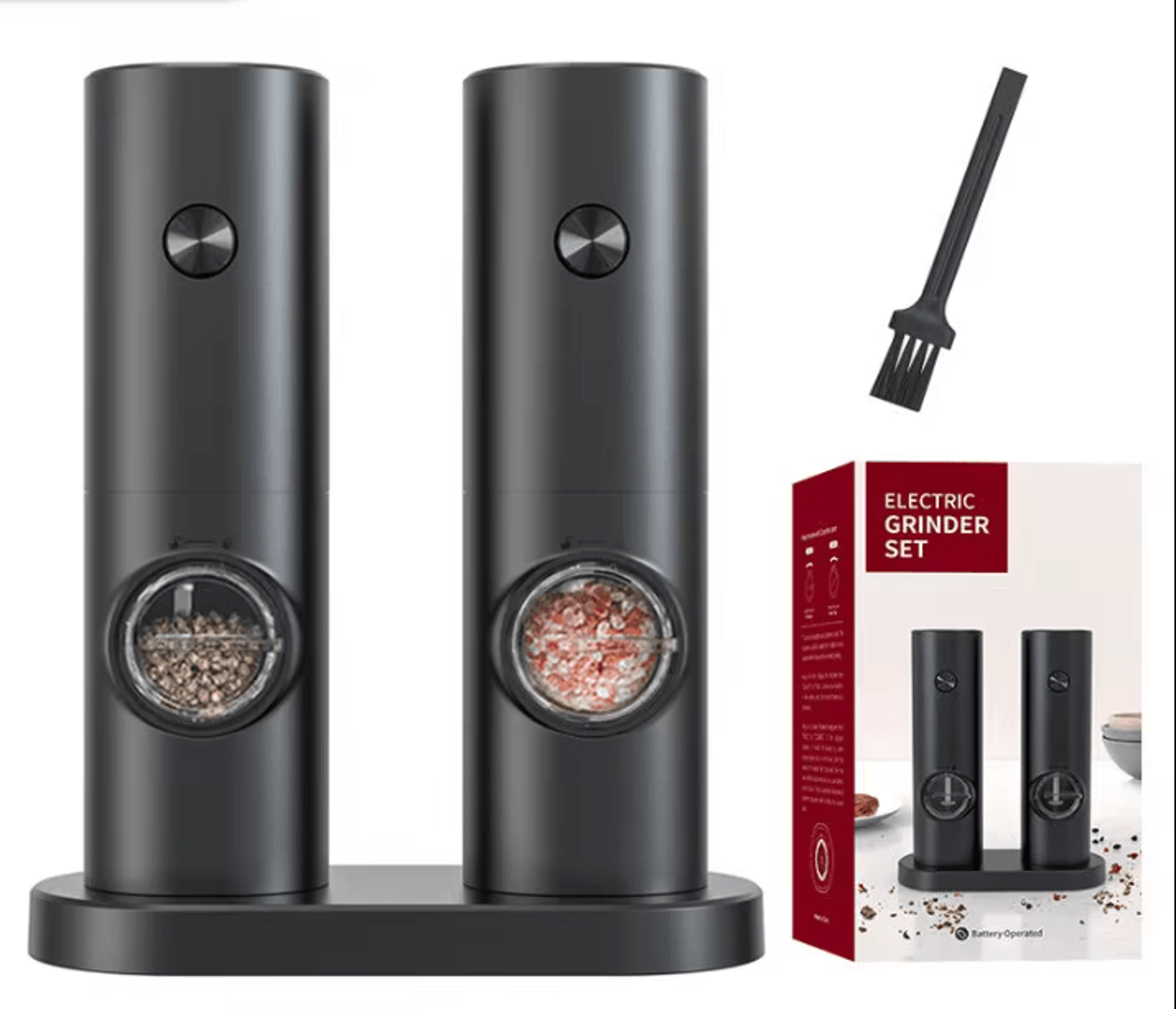 DuoSeason Automatic Salt And Pepper Grinder Set With LED Light 8