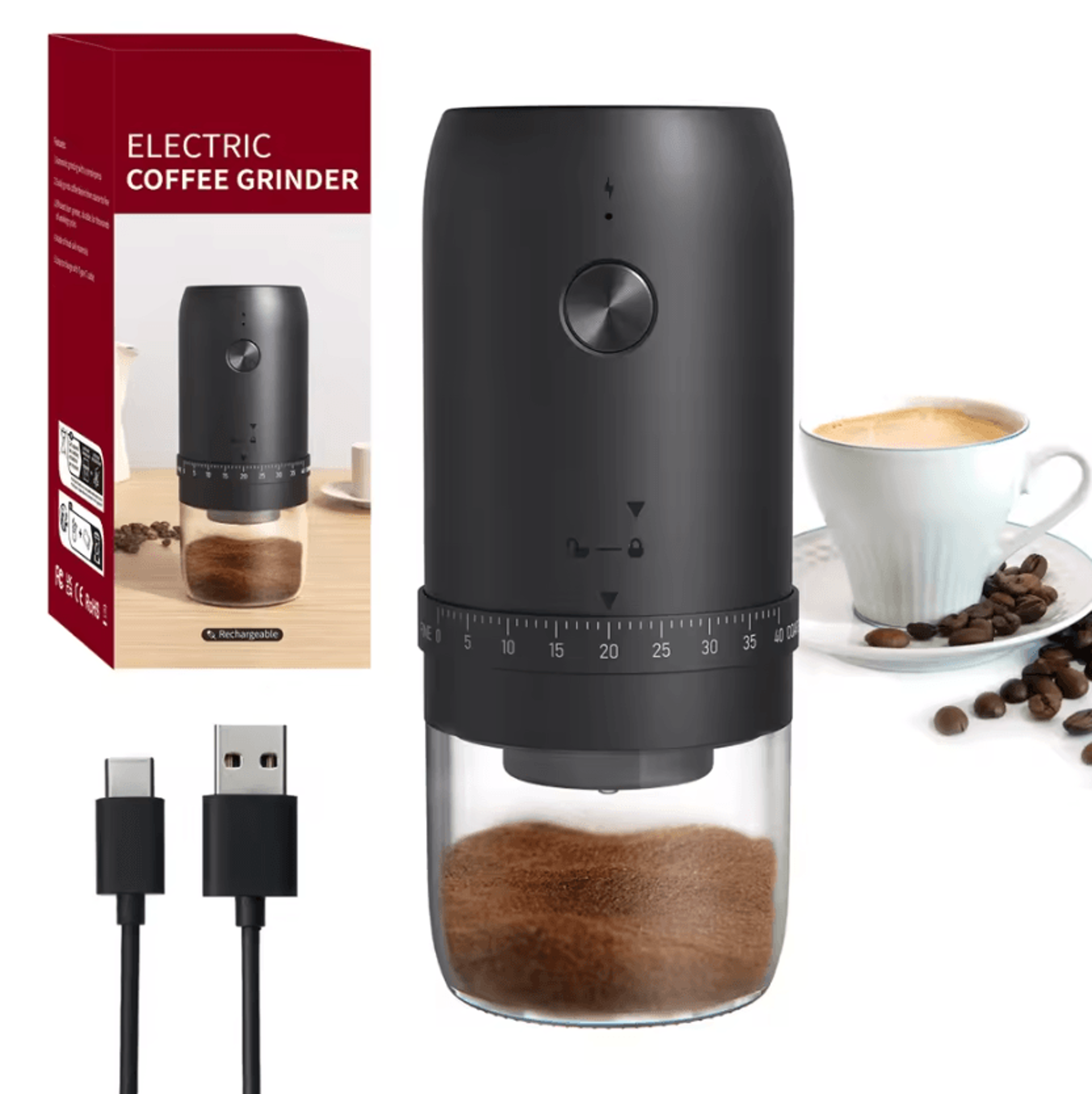 GrindCraft 40Gear USB Rechargeable Coffee Grinder 6