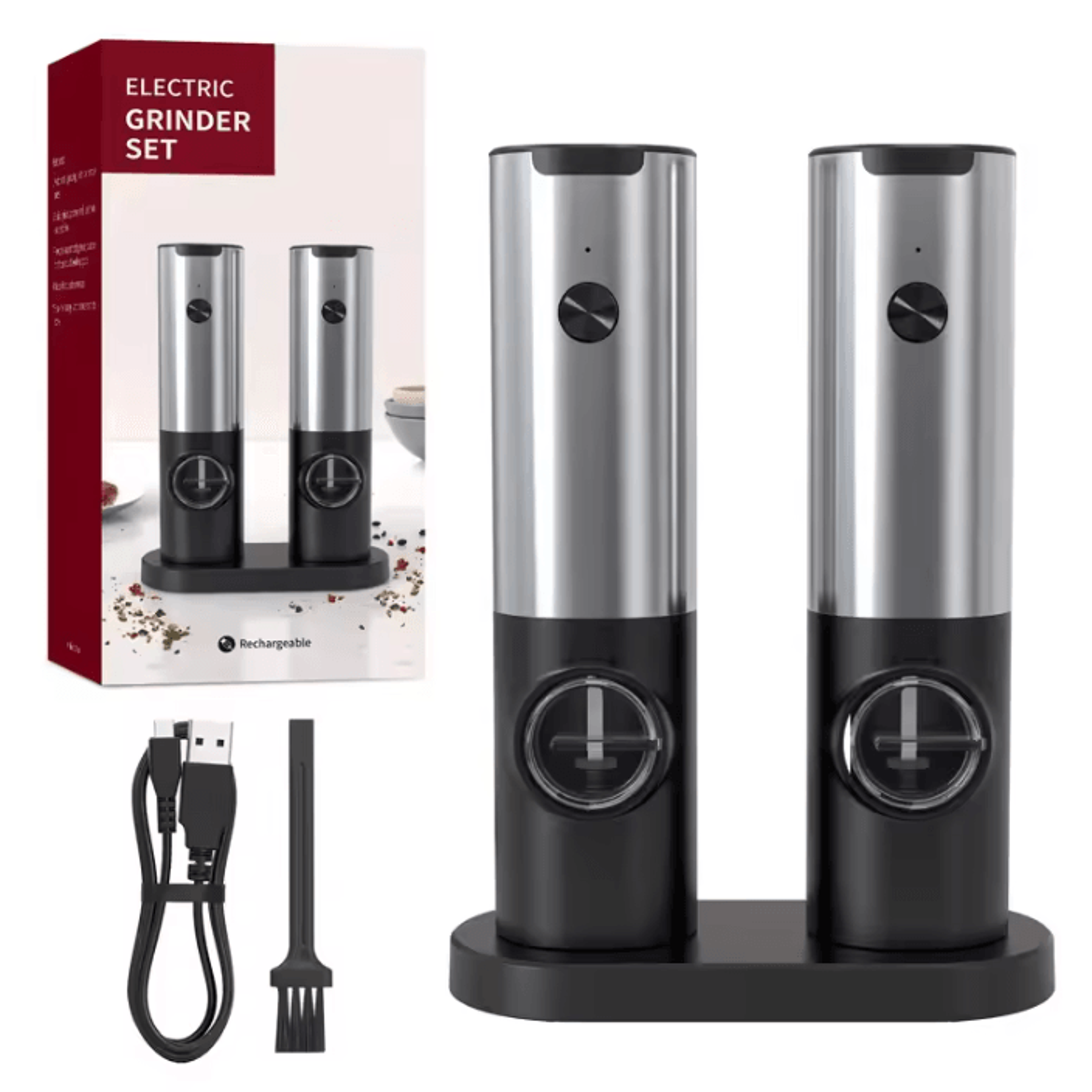 USB Rechargeable Automatic Salt And Pepper Grinder With Adjustable Coarseness 4