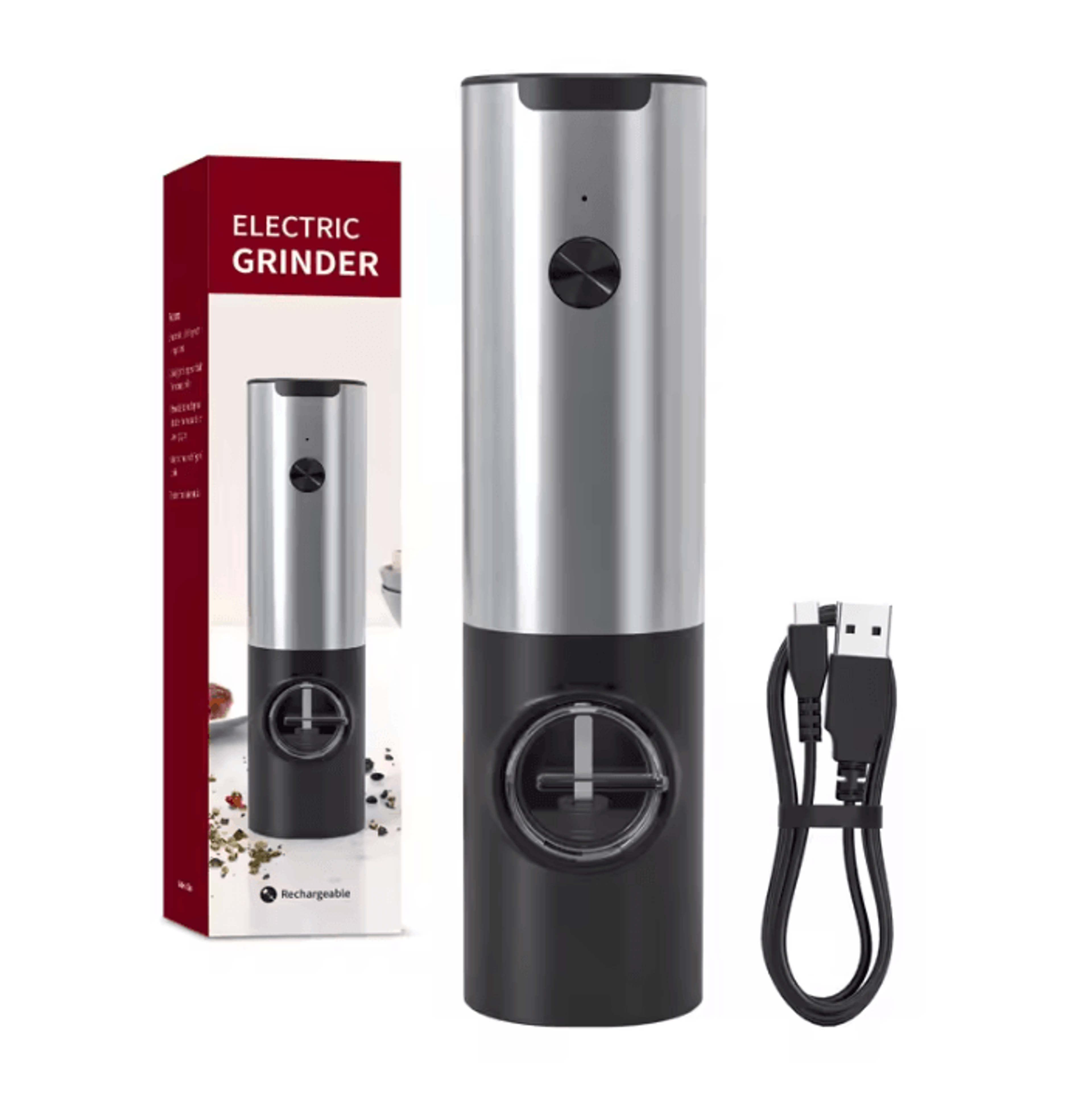 USB Rechargeable Automatic Salt And Pepper Grinder With Adjustable Coarseness 5