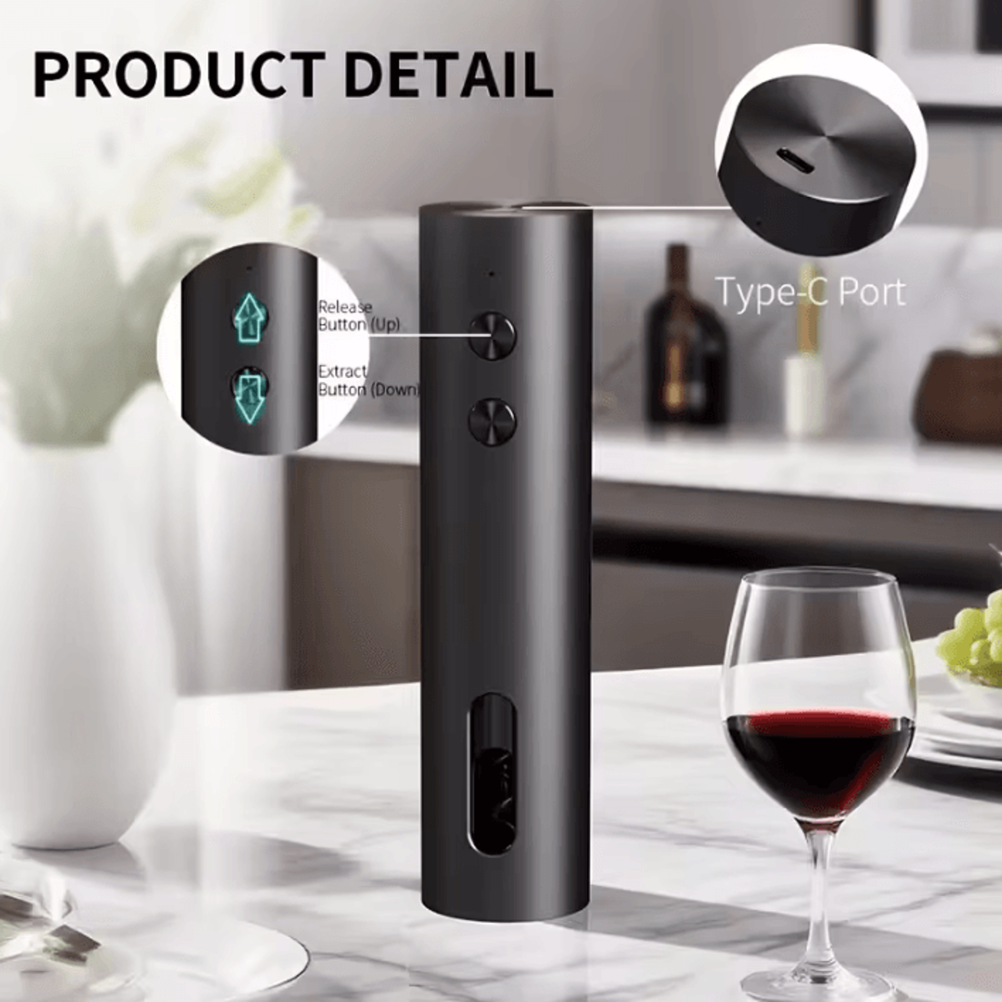 VinoEase Automatic Electric Wine Opener And Serving Gift Set 1