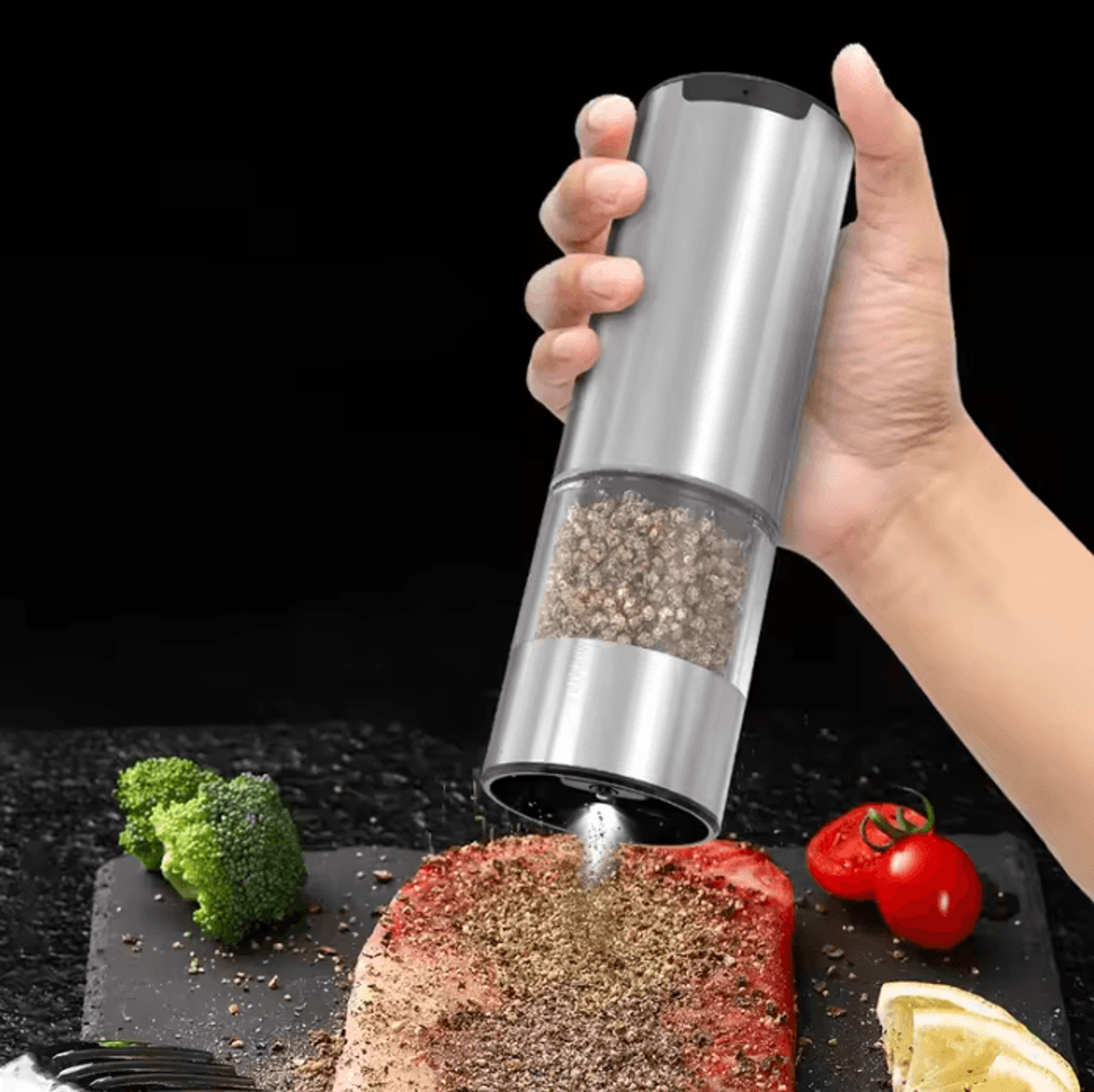 FreshMill Rechargeable Electric Salt And Pepper Grinder With LED Light 1