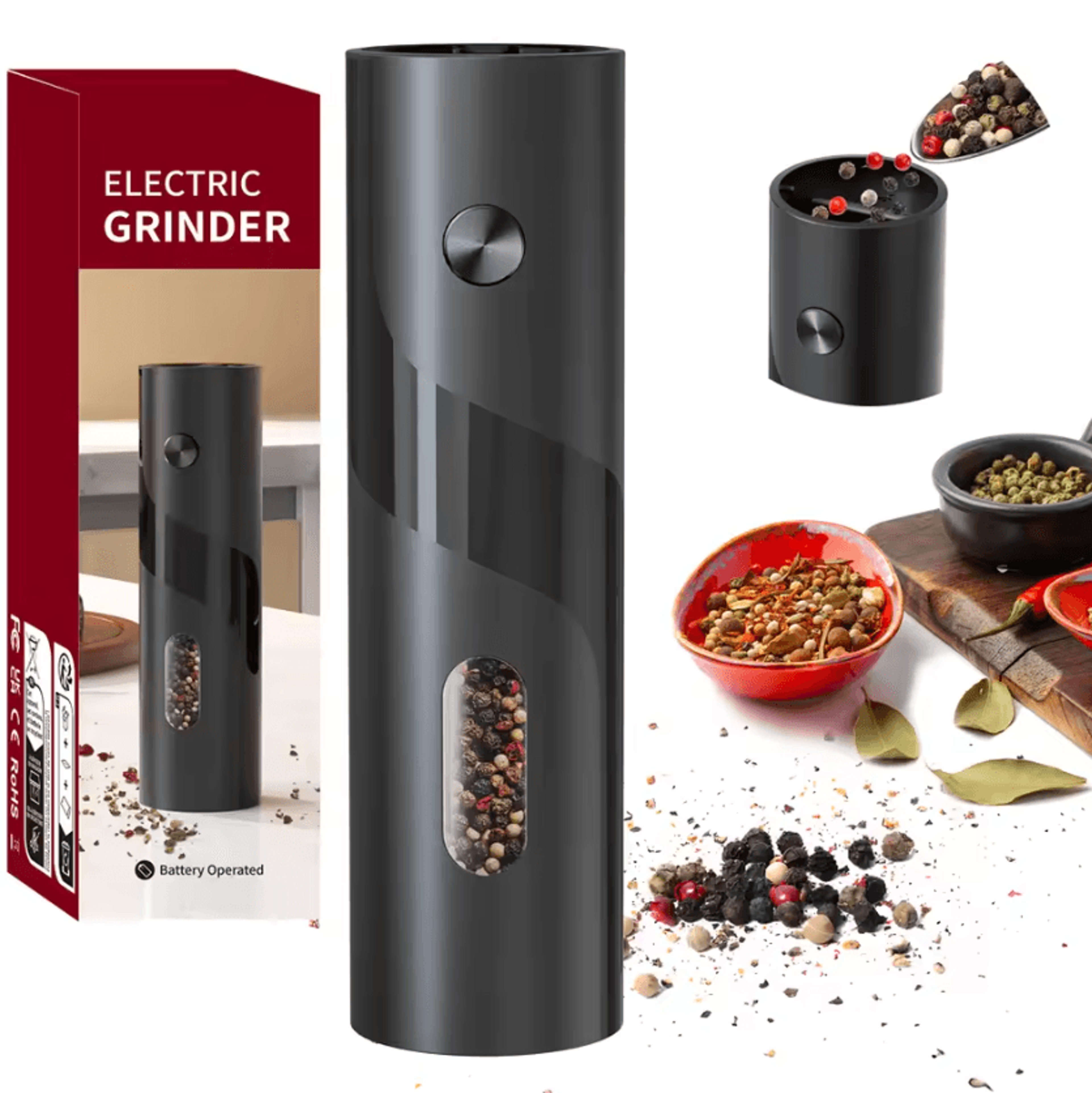 SeasonGlow Automatic Salt And Pepper Grinder With LED Light 0