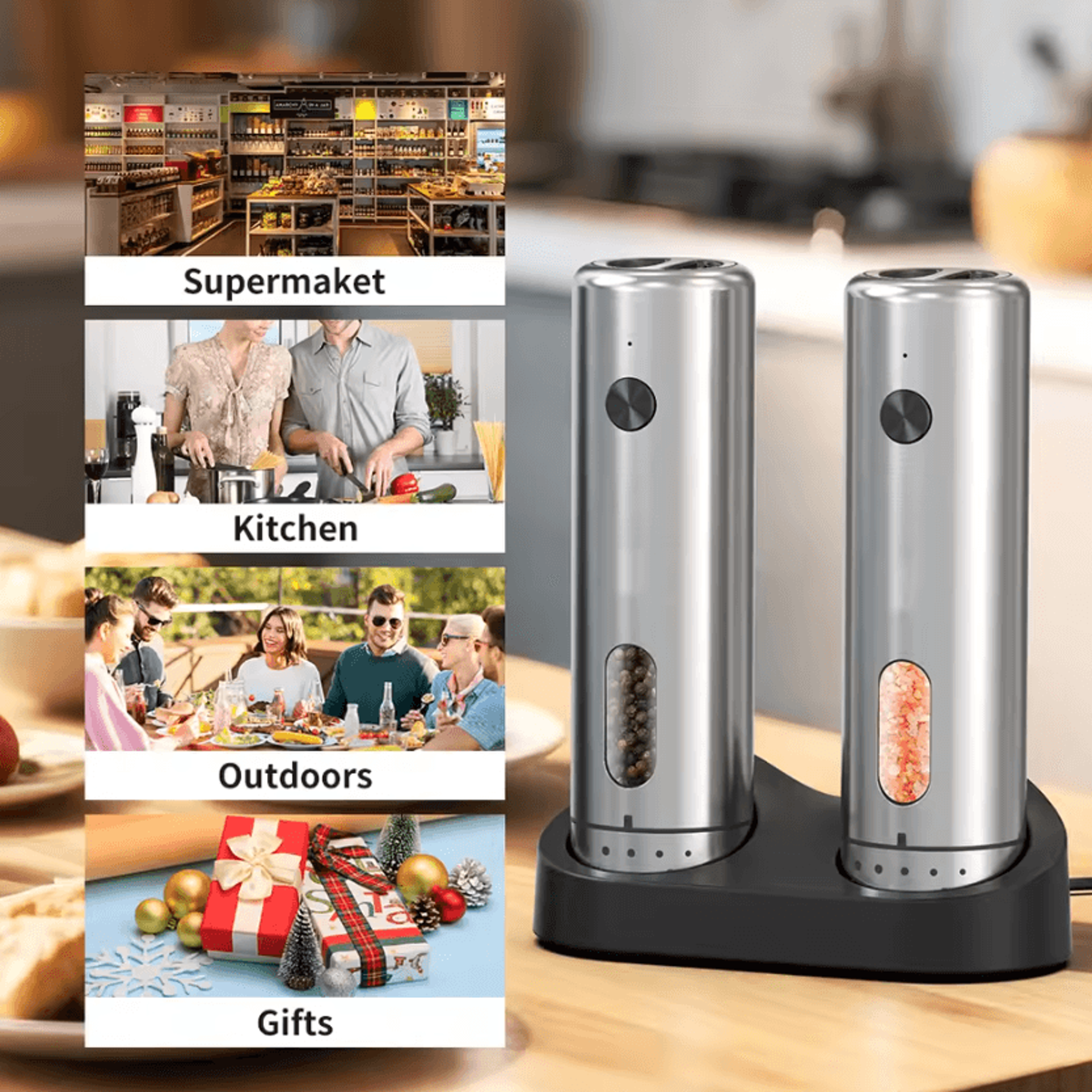 SpiceFlow Rechargeable Automatic Salt And Pepper Grinder 2