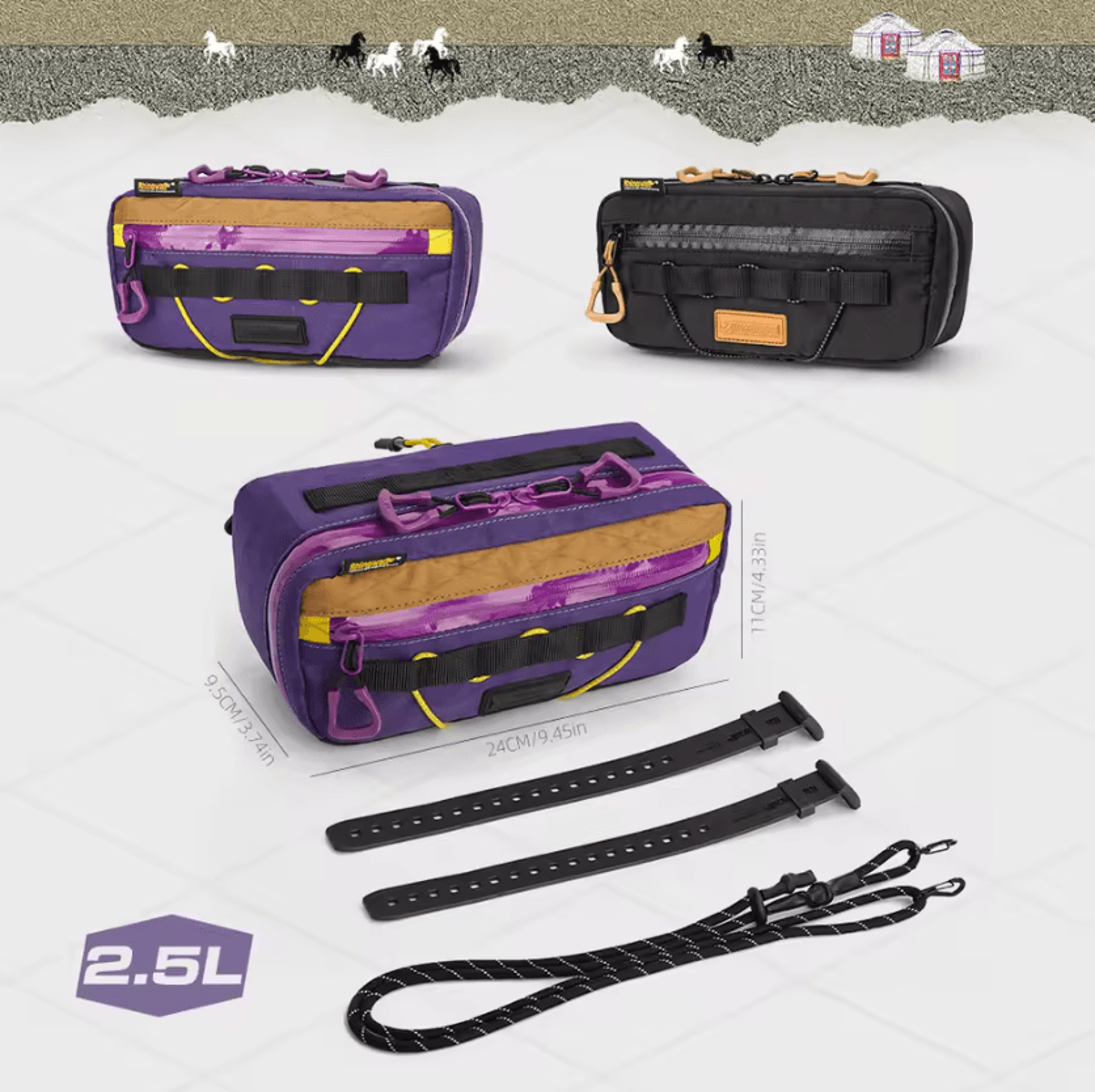 Rhinowalk 25L MultiCompartment Bike Handlebar Shoulder Bag 4