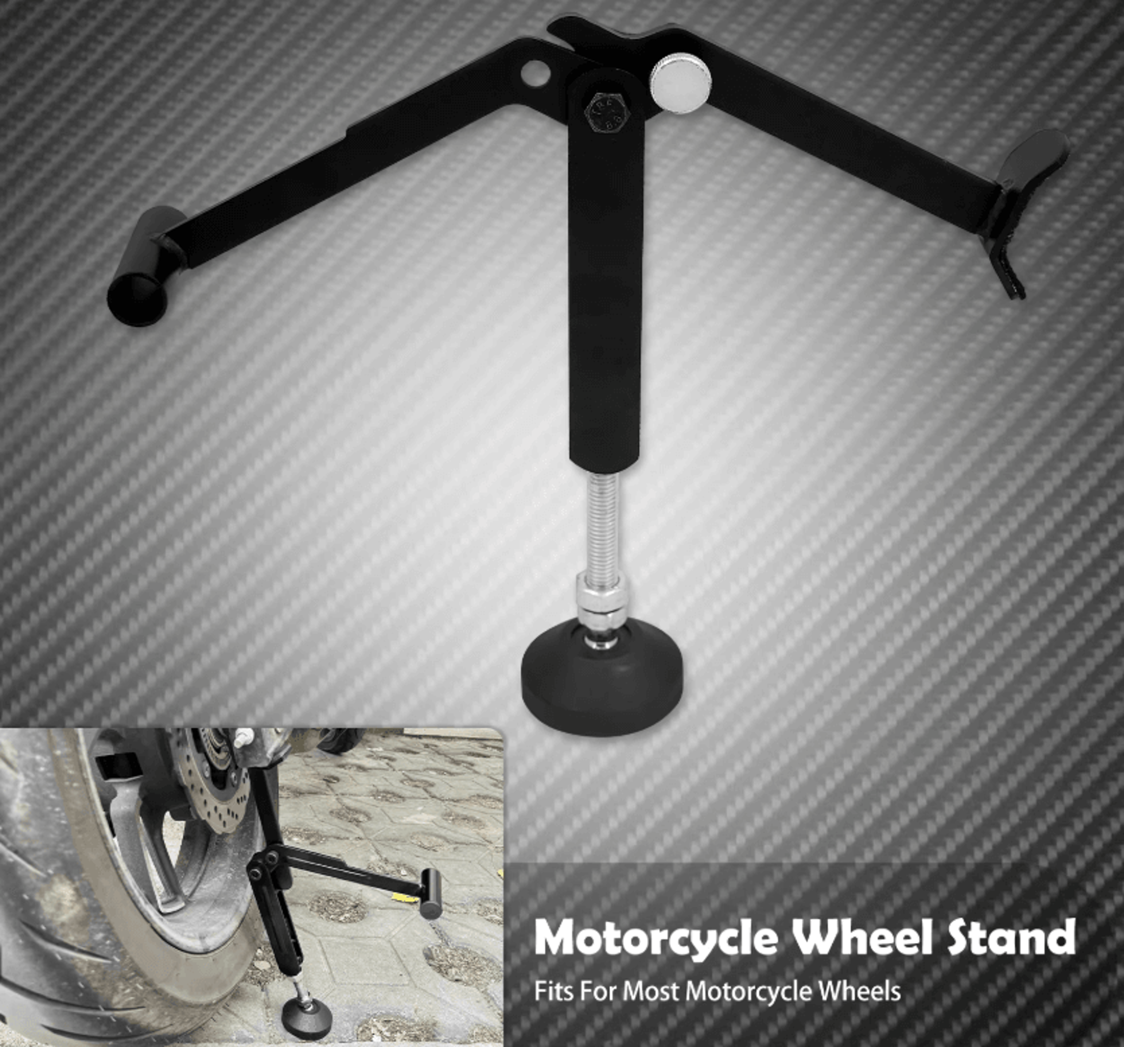 Adjustable Motorcycle Wheel Lifter Stand For Easy Maintenance And Cleaning 0