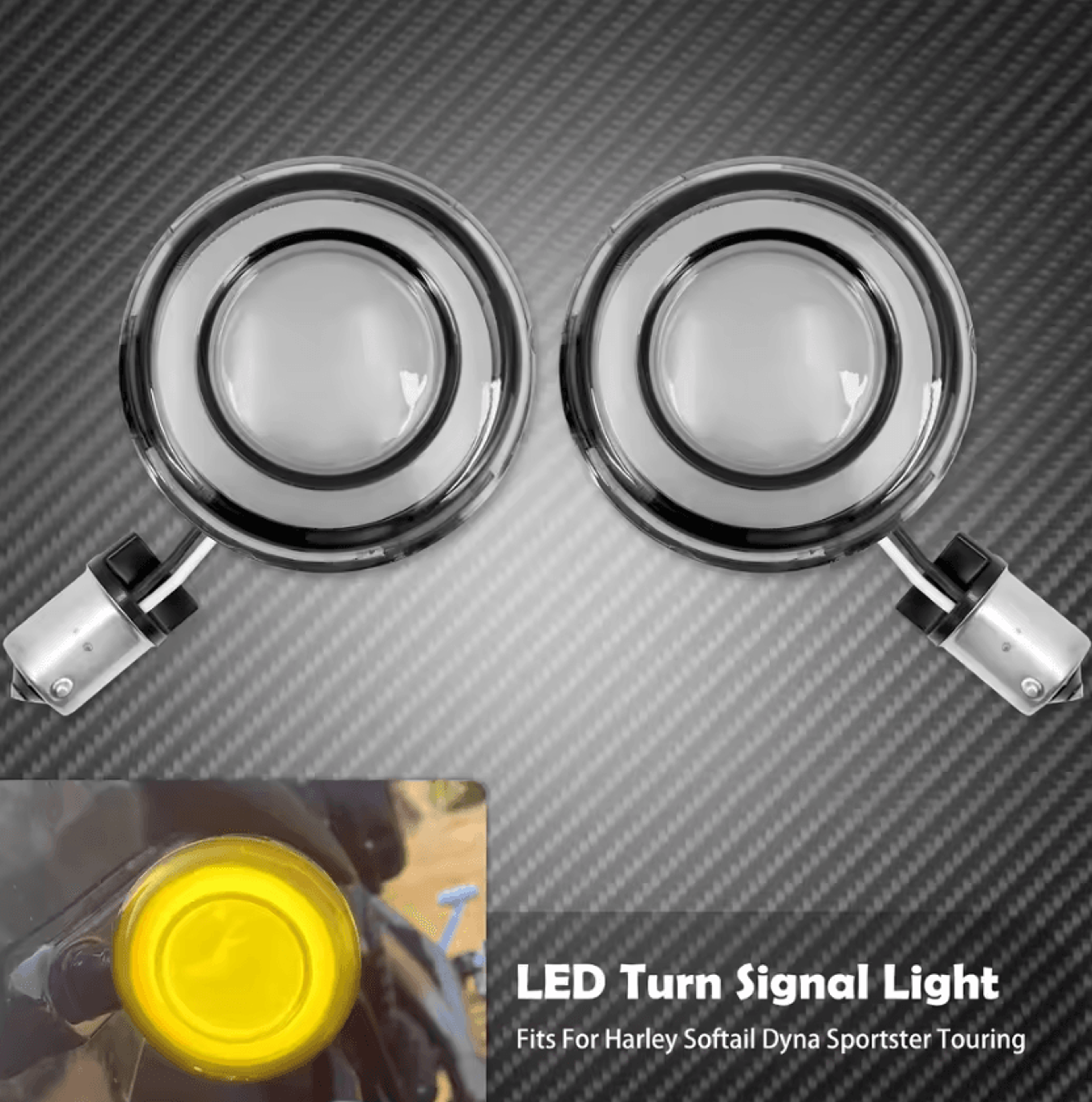 Harley Bullet LED Turn Signal Conversion Panels 1156 1157 3
