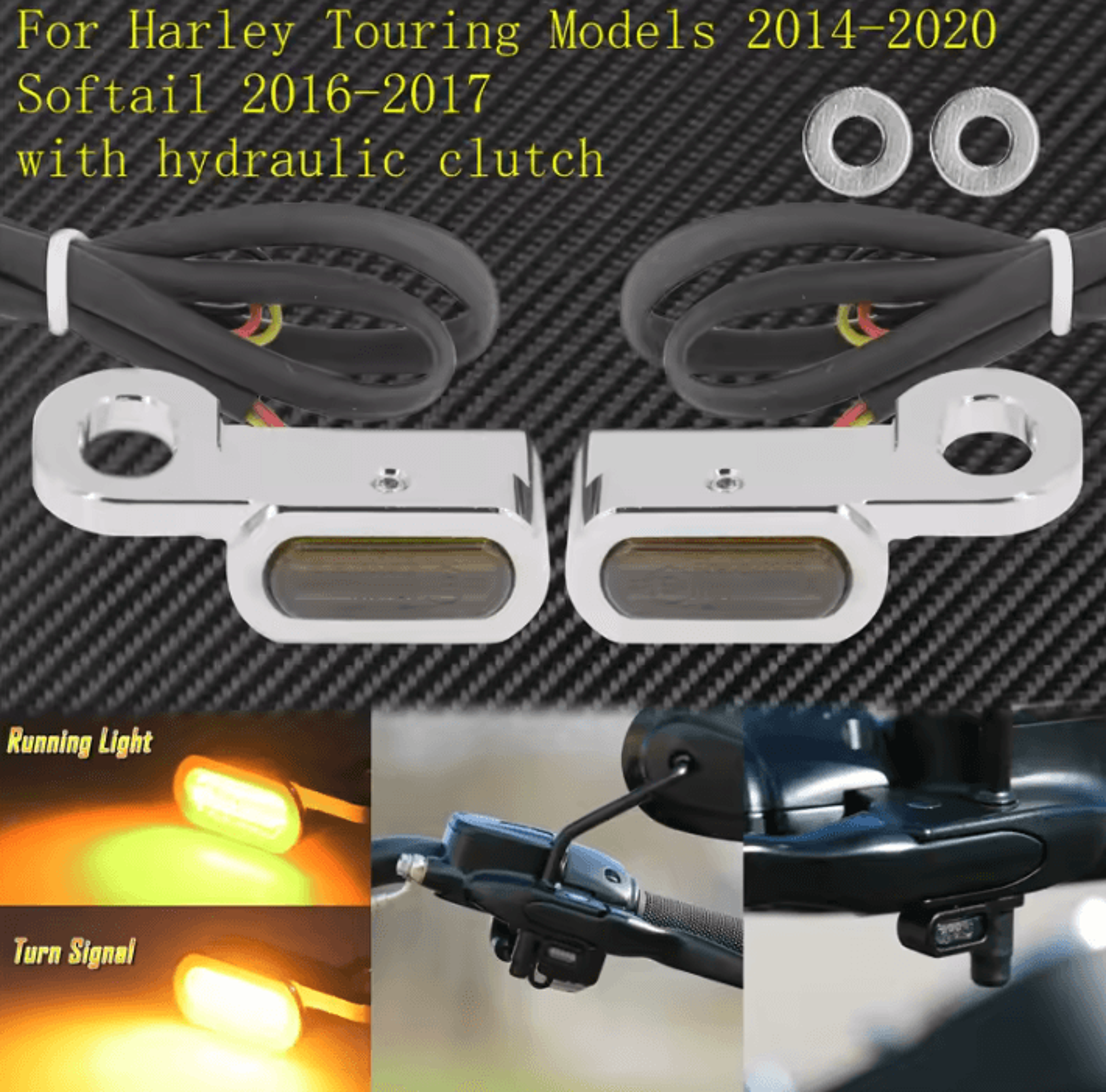 E Mark Mini LED Turn Signal Running Lights For Harley Motorcycles 4