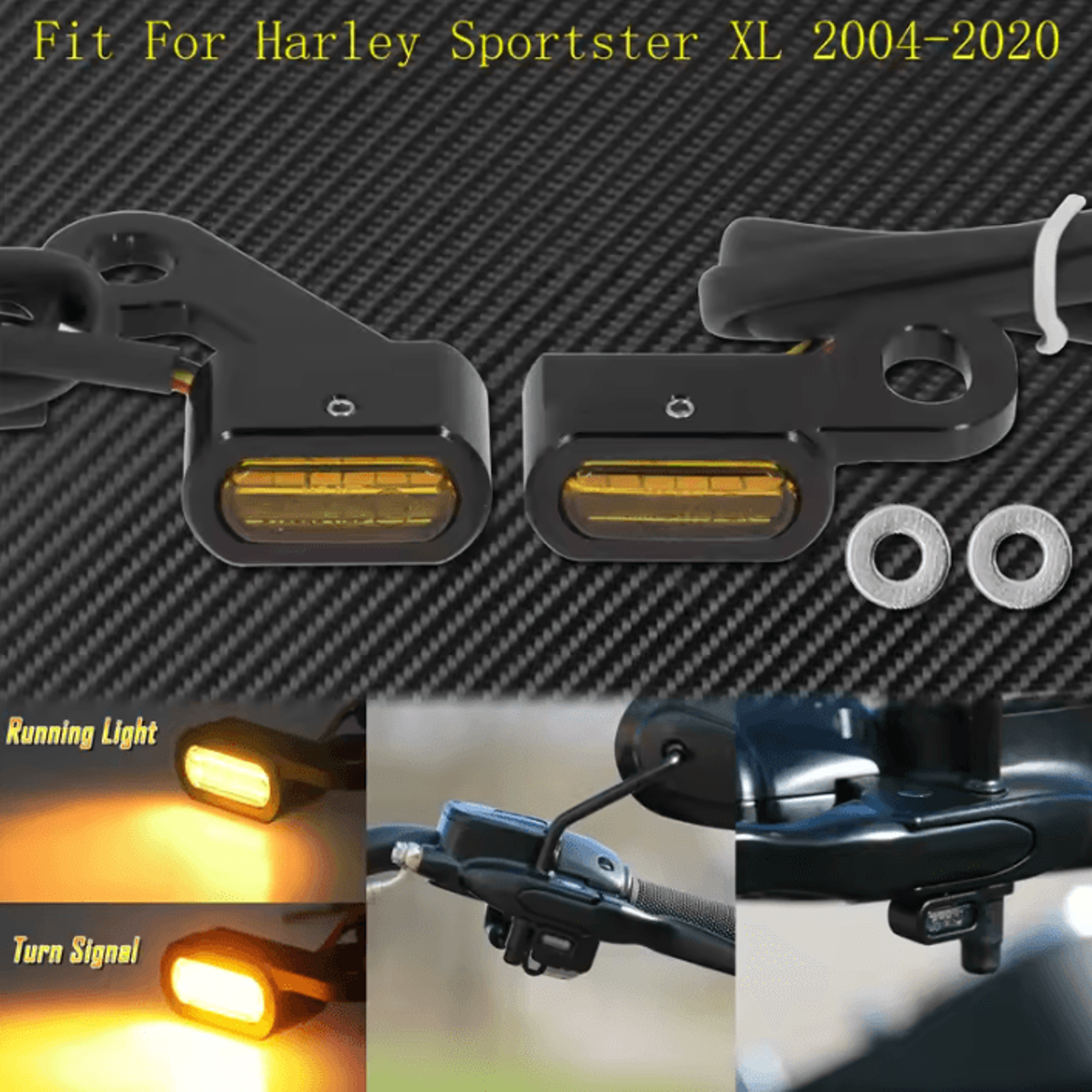 E Mark Mini LED Turn Signal Running Lights For Harley Motorcycles 8