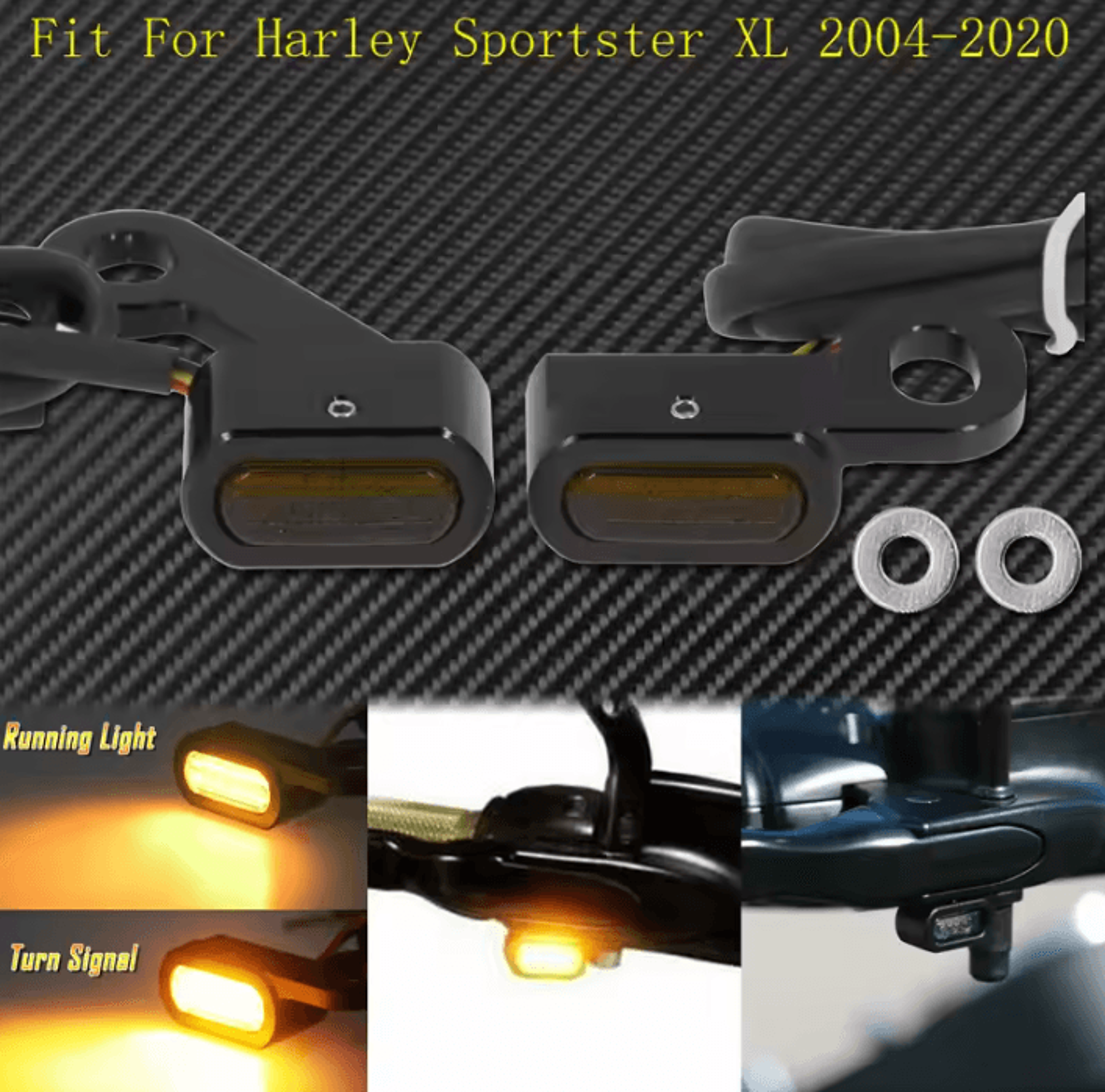 Low Profile E Mark Mini LED Turn Signals For Harley Sportster XL 883 1200 7