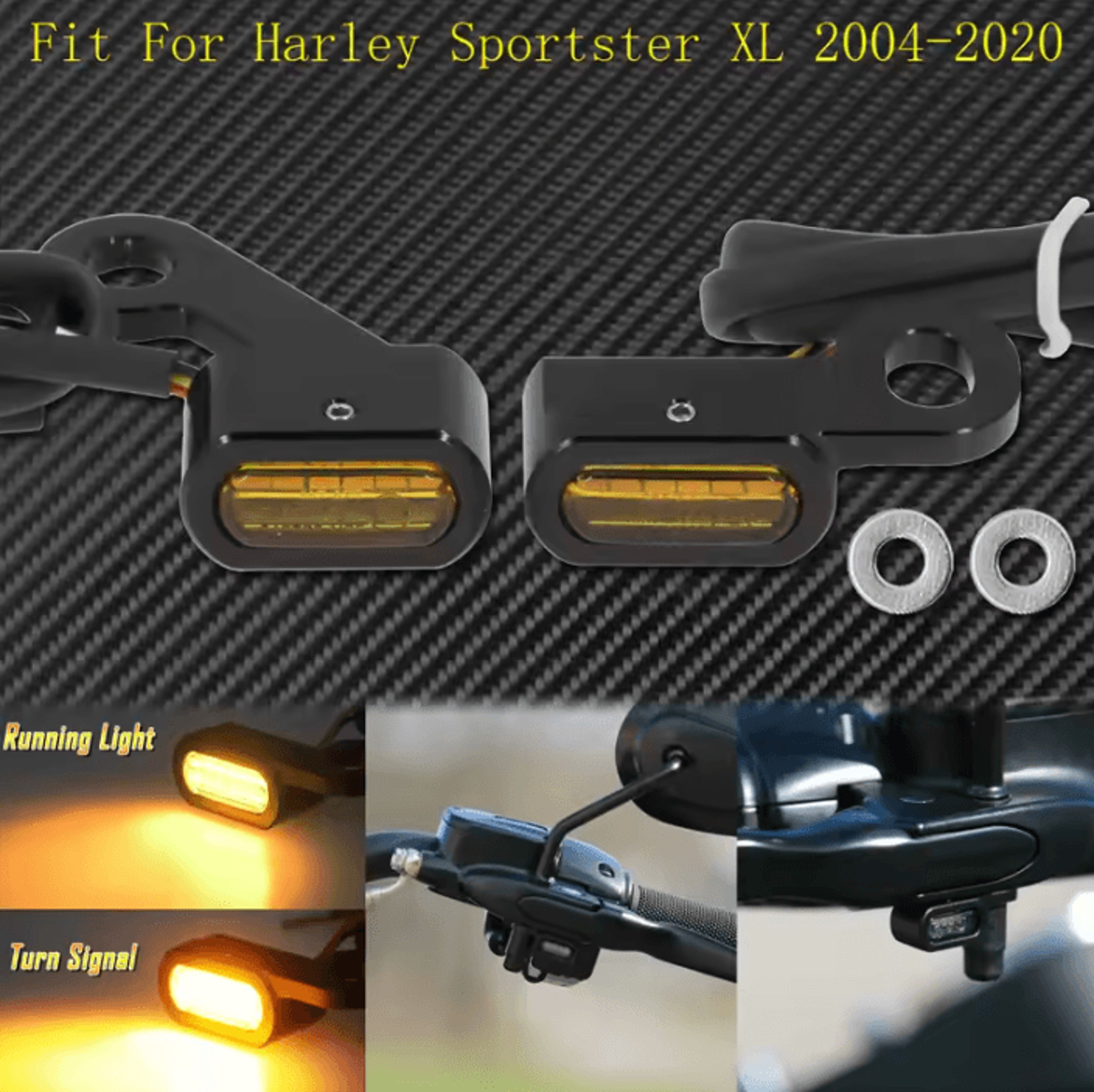Low Profile E Mark Mini LED Turn Signals For Harley Sportster XL 883 1200 8