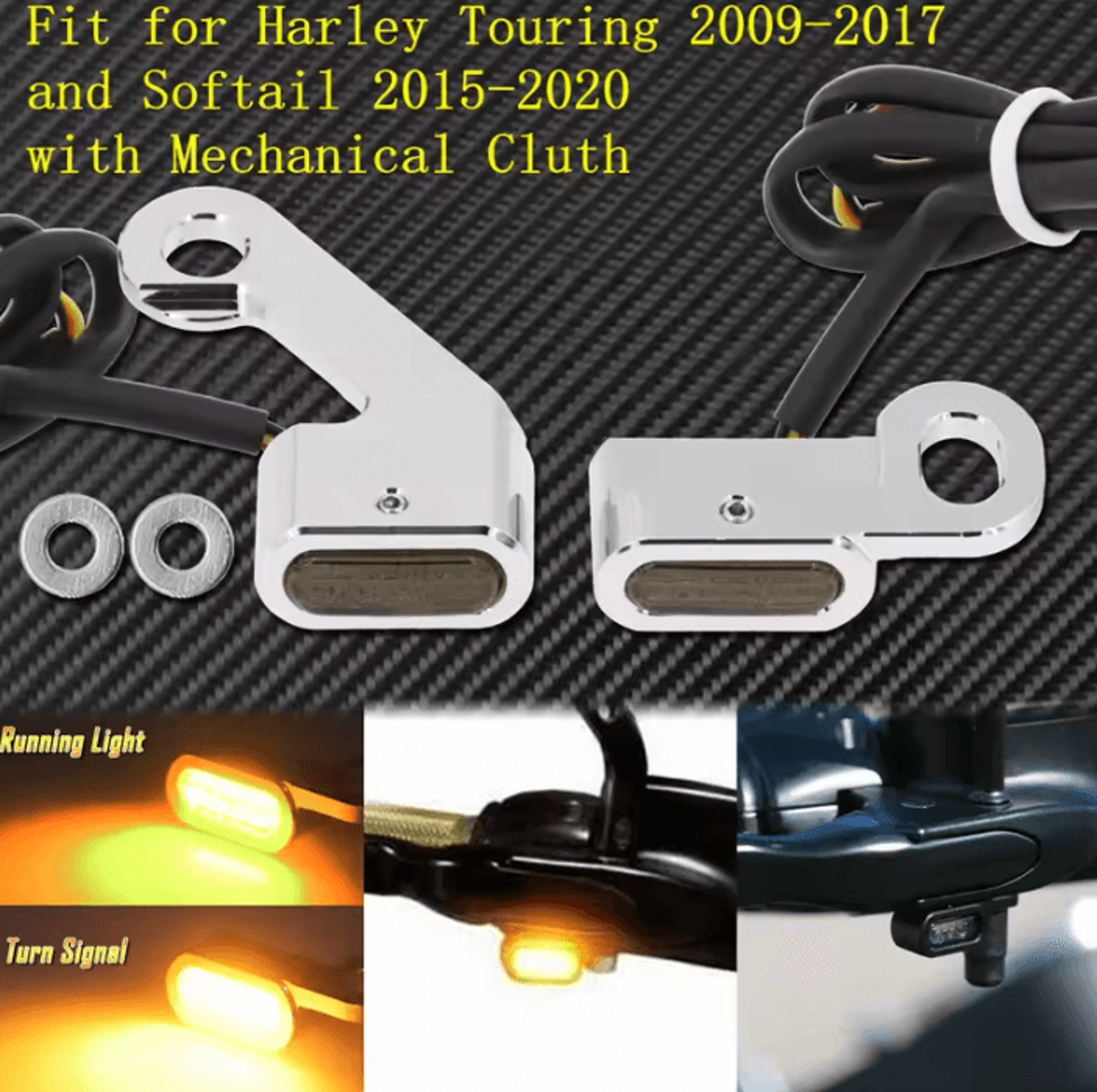 Low Profile E Mark Mini LED Turn Signals For Harley Sportster XL 883 1200 12