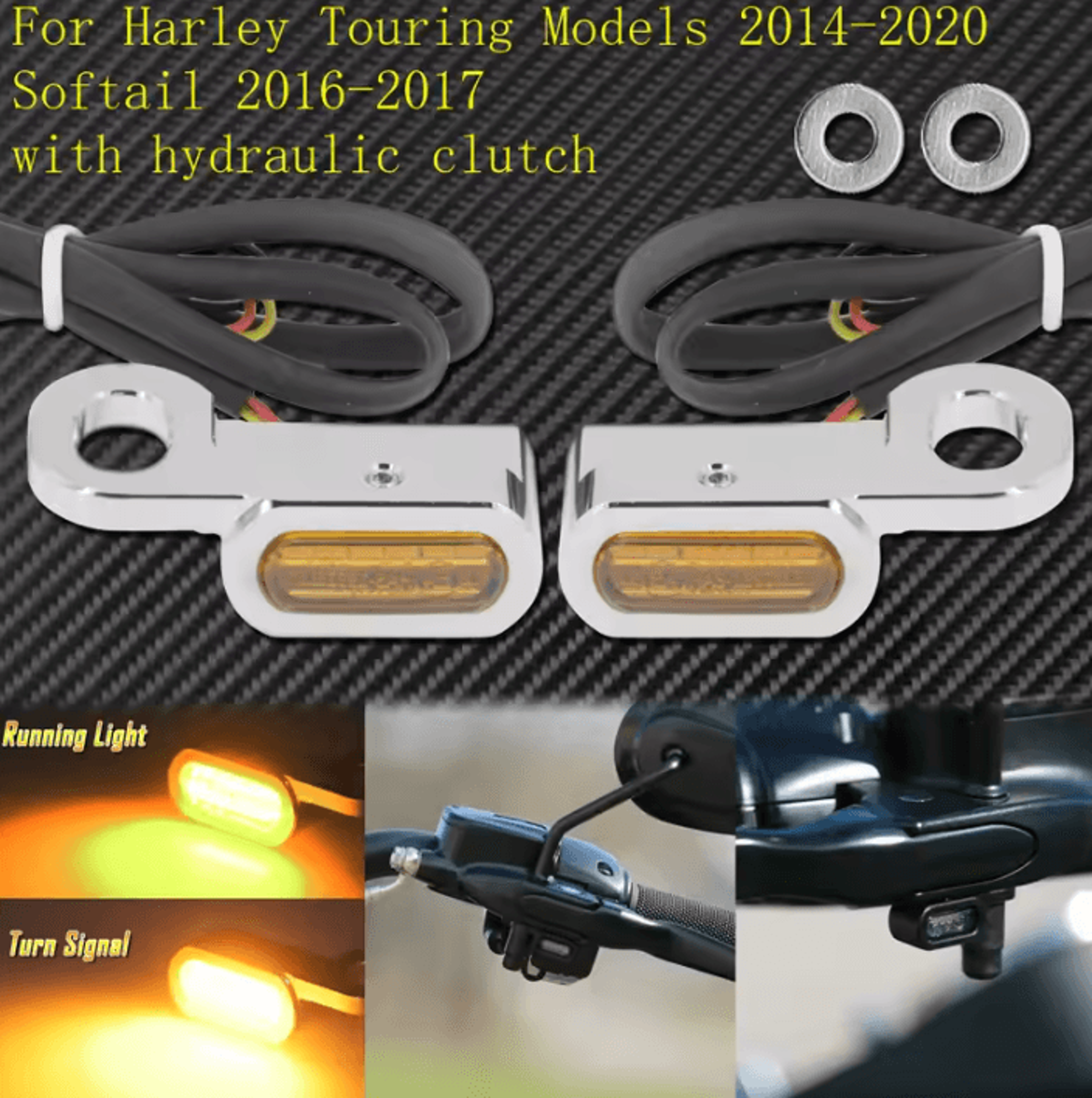 Low Profile E Mark Mini LED Turn Signals For Harley Sportster XL 883 1200 11