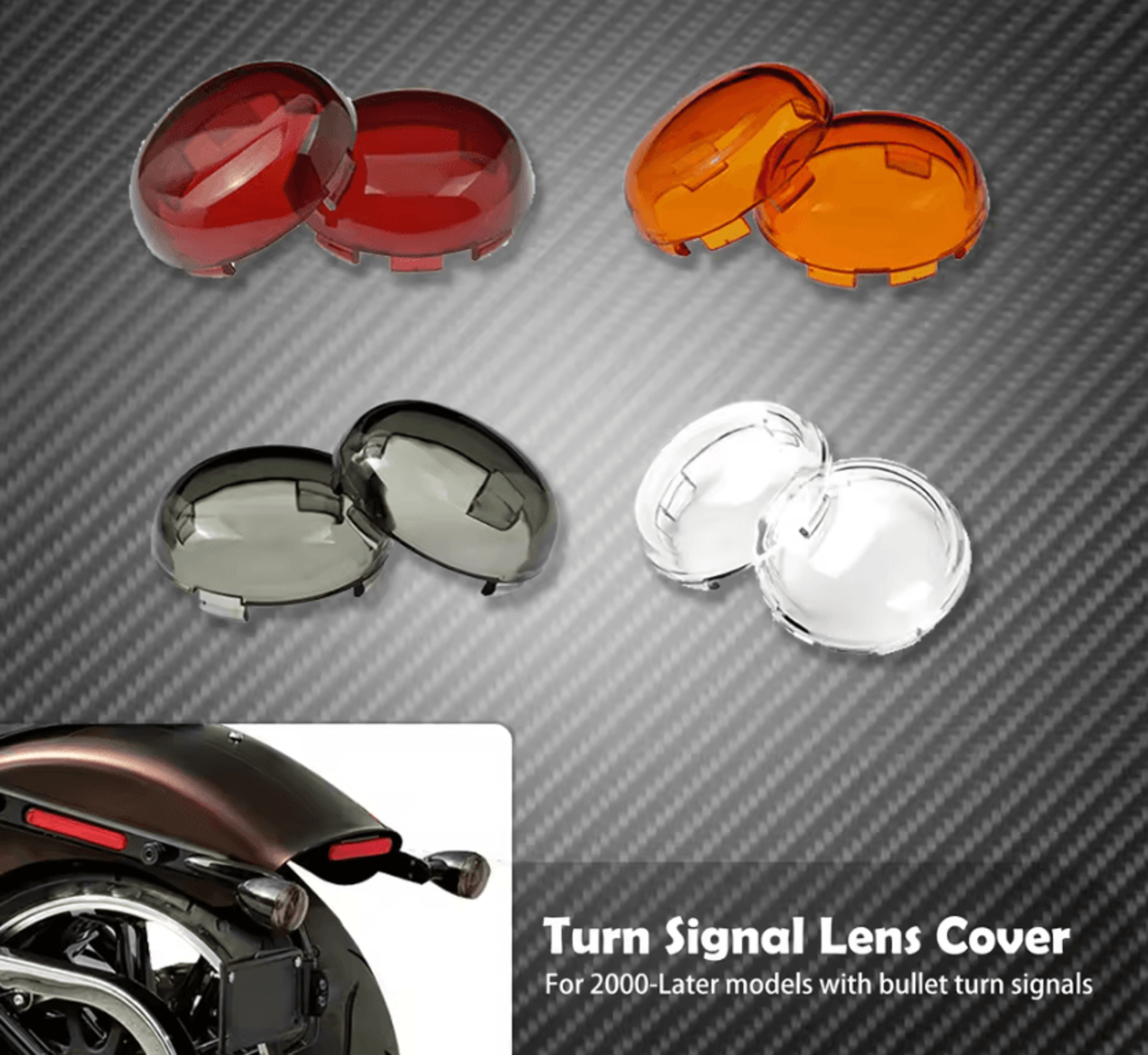 Custom Turn Signal Lens Covers For Harley Sportster Touring Dyna Softail 0